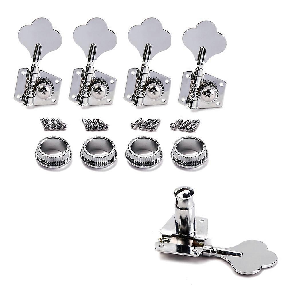 Bass Tuning Pegs Keys Vintage Open Style For 4 String Bass Guitar Silver Metal Sound Quality Adjustment 1Set