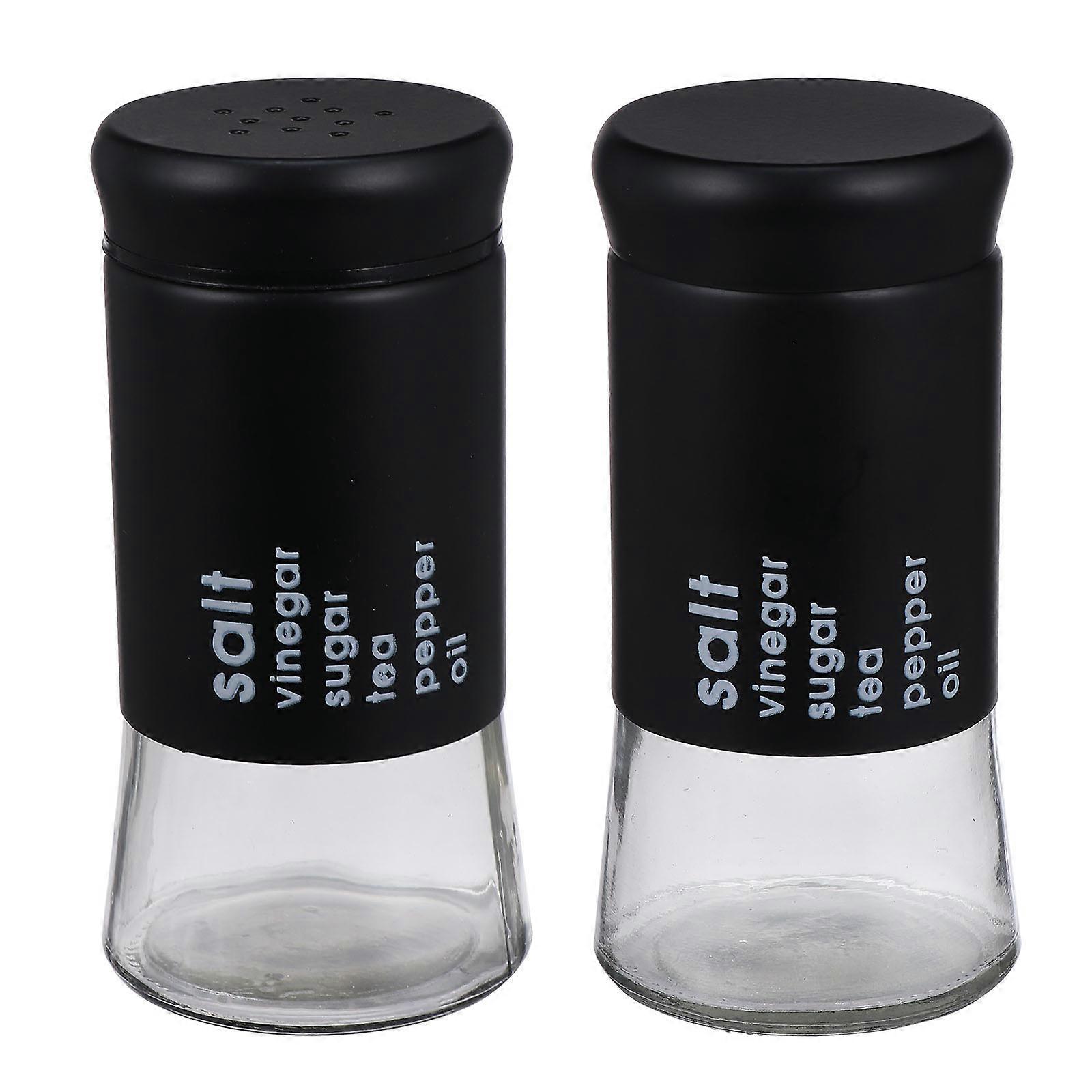 2pcs Empty Glass Spice Bottles Jars for Household Condiment Containers