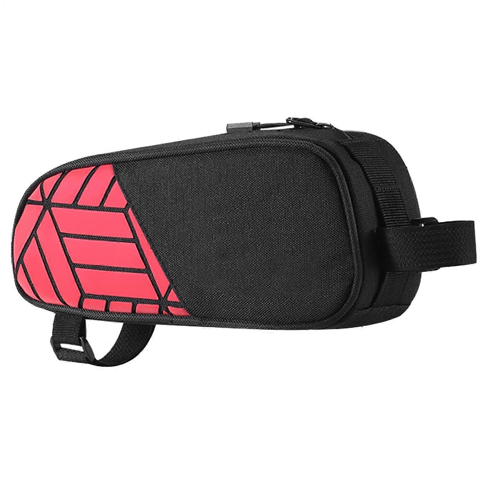 Frame Storage Bag  Front Frame Tube Bag  Reflective Bicycle Accessories Black/Red