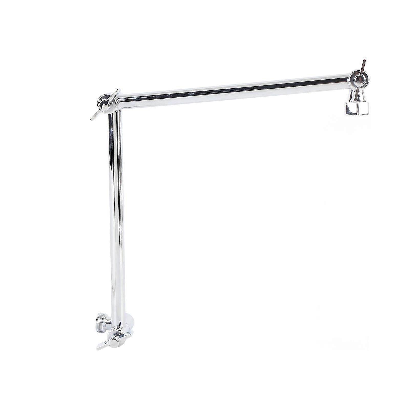 18 Inch Shower Extension Arm, Adjustable Angle, Adjustable Height, for US Standard Handheld Shower Head, Chrome