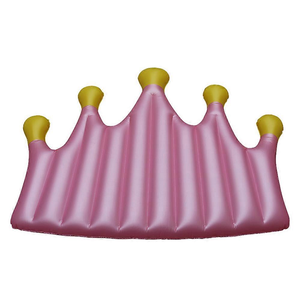 Swimming Pool Mat Crown Shape Inflatable Floating Bed Pink 170.00X145.00X10.00CM Water Floating Head and Knee 1Pcs