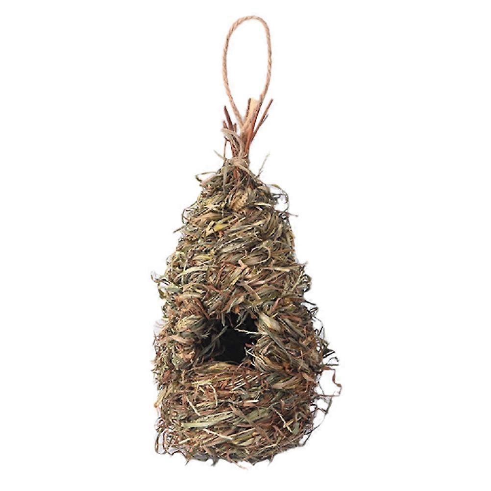 Woven Outdoor Bird House Durable Straw Nesting Shelter for Birds, Natural Hanging Decor for Trees, Vines, Fences, Protection from Cold and Rain
