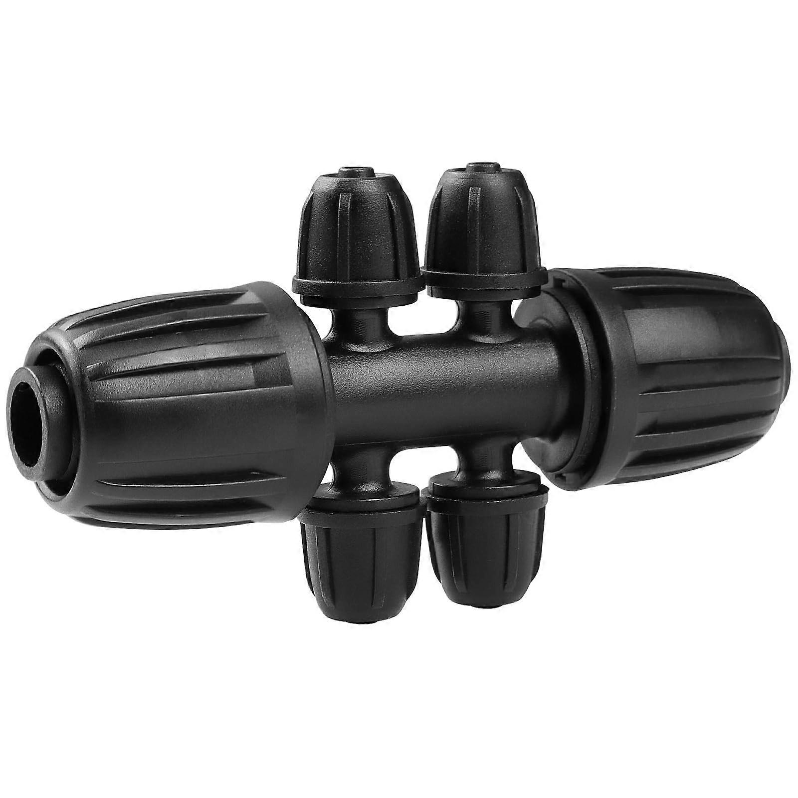 Drip Irrigation Fittings 1/2" to 1/4" Hose Reducer Barb 6 Way Tee Connector Pack of 12 for Garden Irrigation System