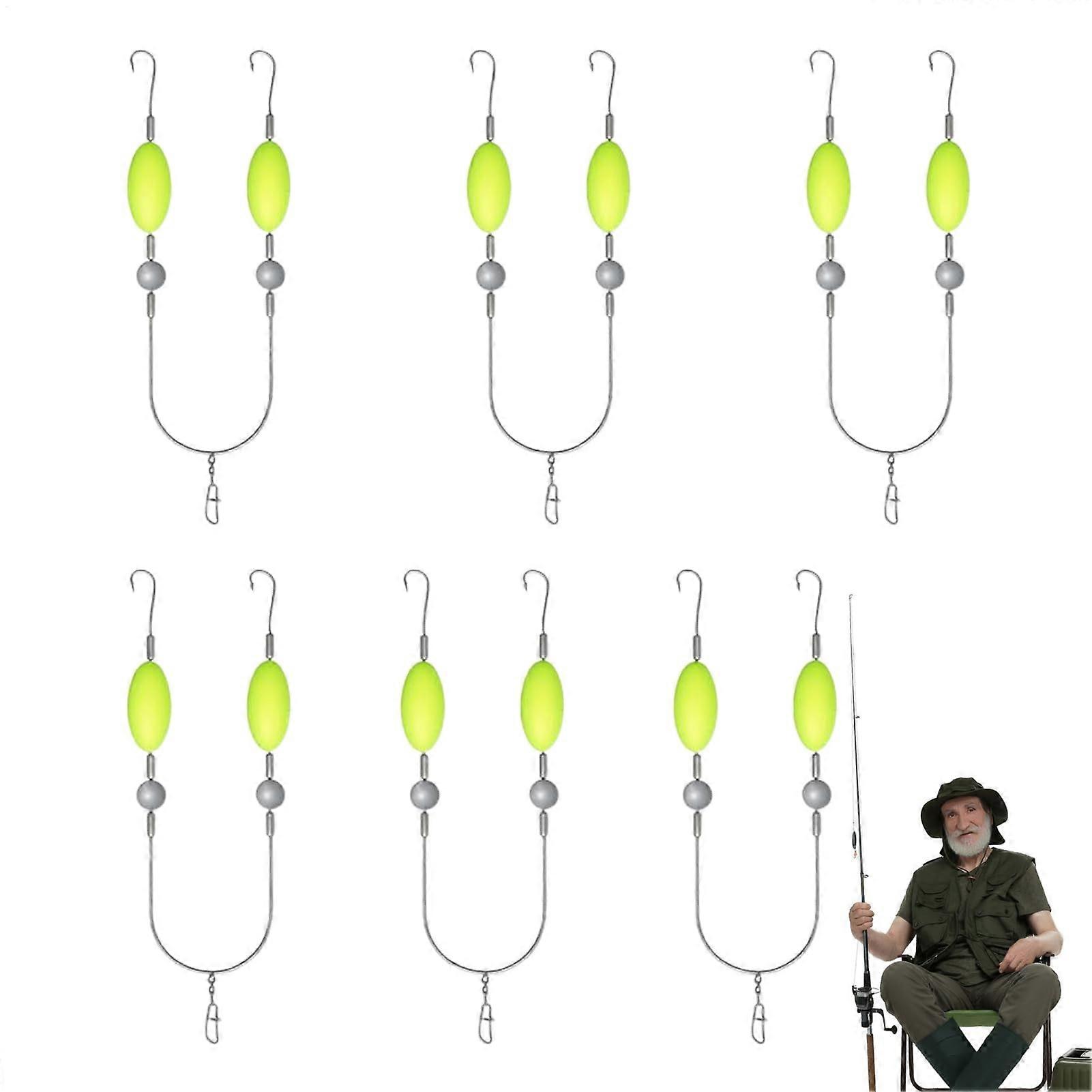Pompano Rig - Premium 6-Piece Fishing Set with Double Hooks for Family Vacation, Leisure Fishing, and Travel Adventures