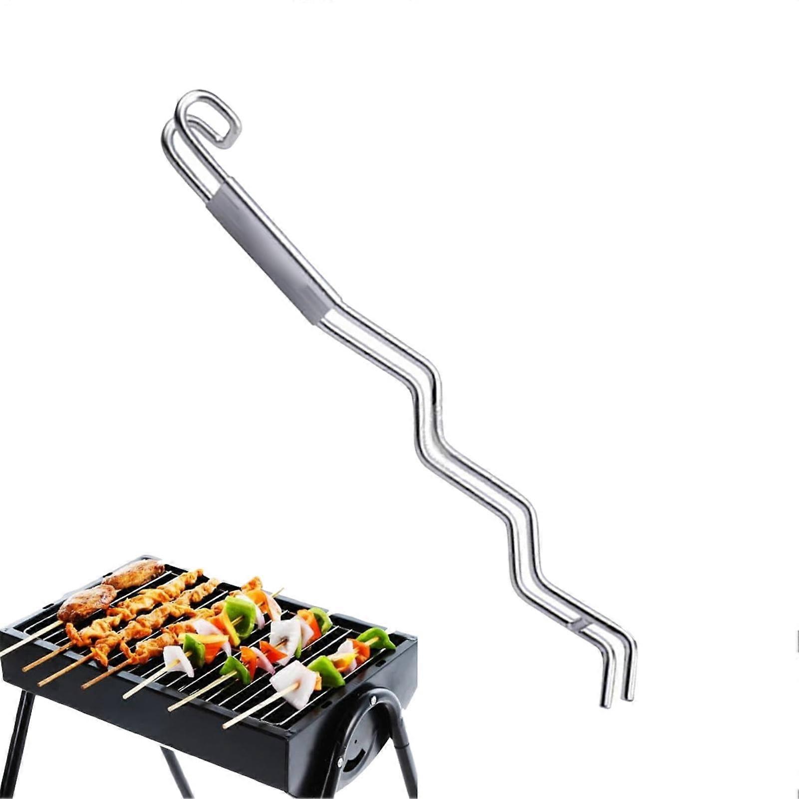 Grill Fork Stainless Steel Serving Fork With Hook Non Slip Grip For Meat Beef Barbecue Picnic Grilling