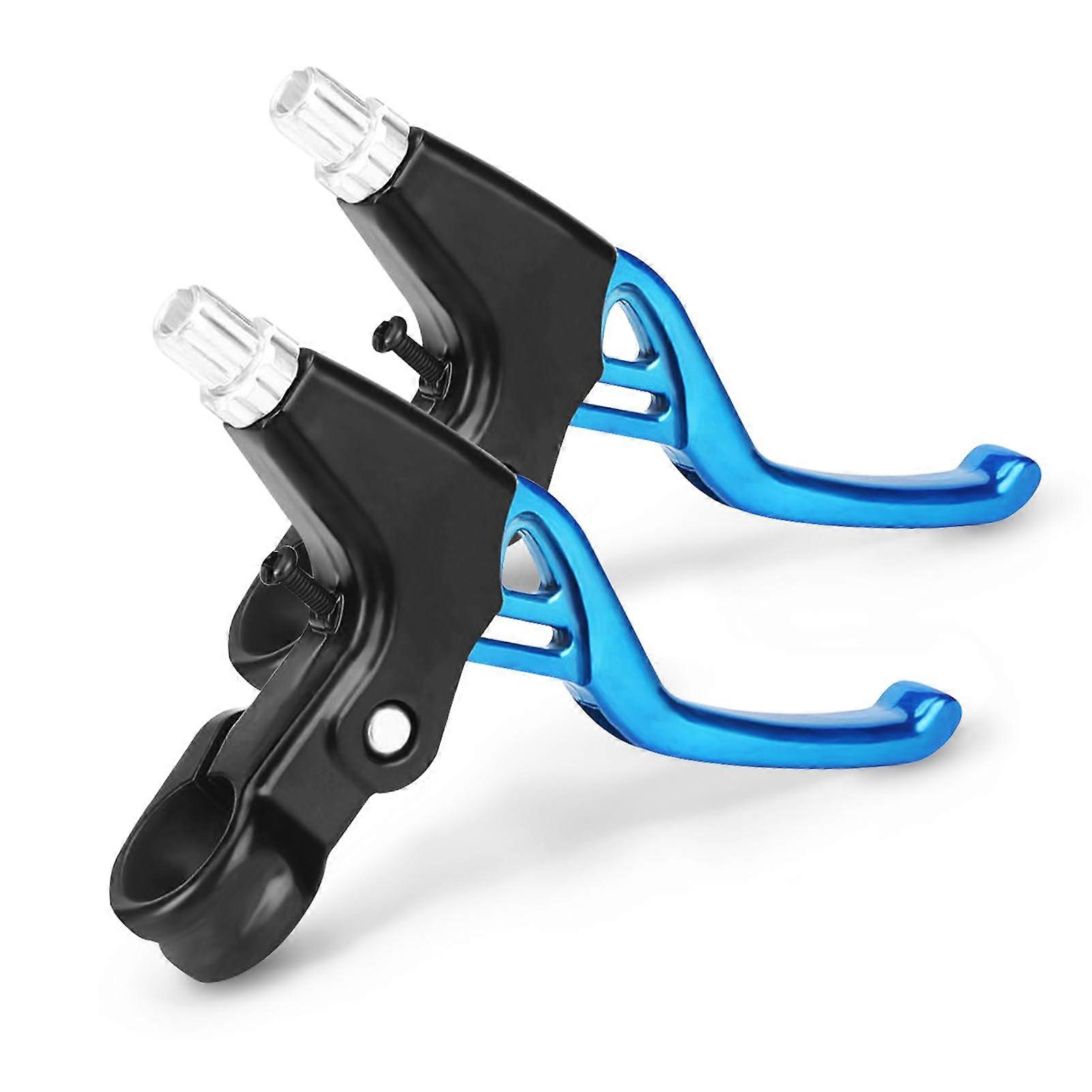 1 Pair Bicycle Brake Levers, Aluminium Alloy V Brake Handlebar for MTB (Blue)