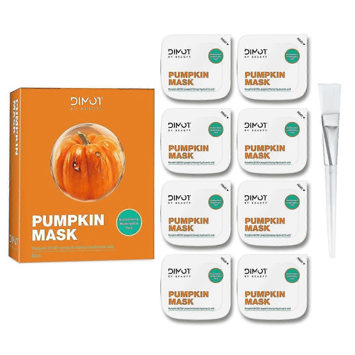 Pumpkin Mas - 8 SheetsPumpkin Moisturizing Mask,Deep Hydration Mask,Firming Skin