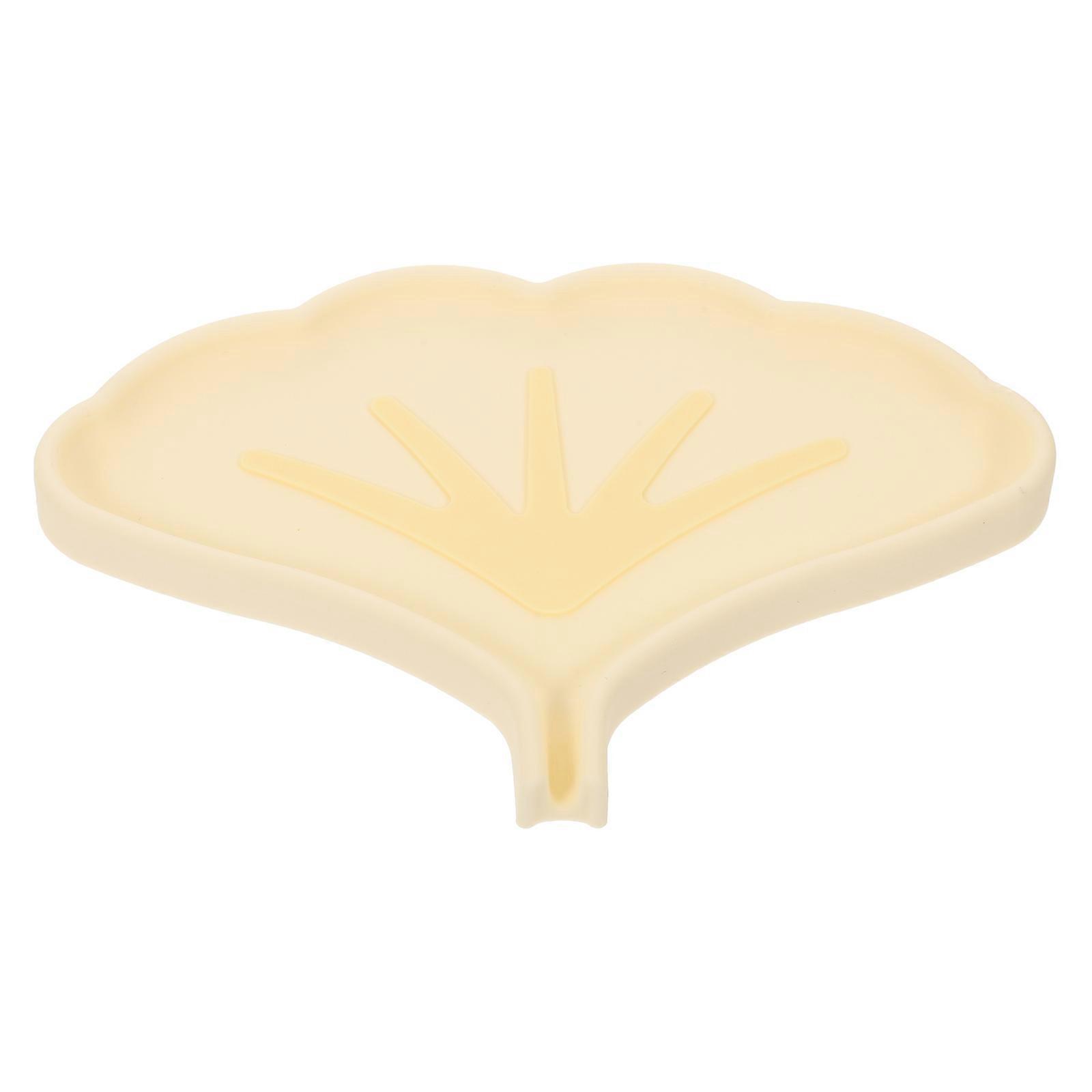 Decorative Bath Soap Holder Ginkgo Leaf Shape Self Draining Anti-slip Multi-use Container For Homeowners 1Pcs