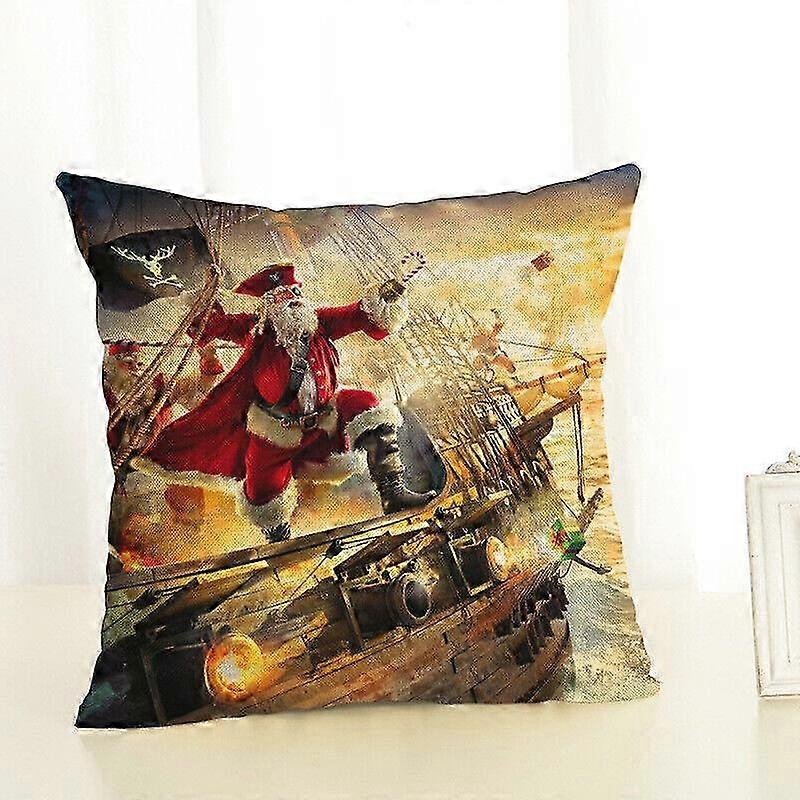 Christmas-Themed Pillowcase Linen Cotton Cushion Cover for Home Decoration - Perfect for the Festive Season 124jpjcjh