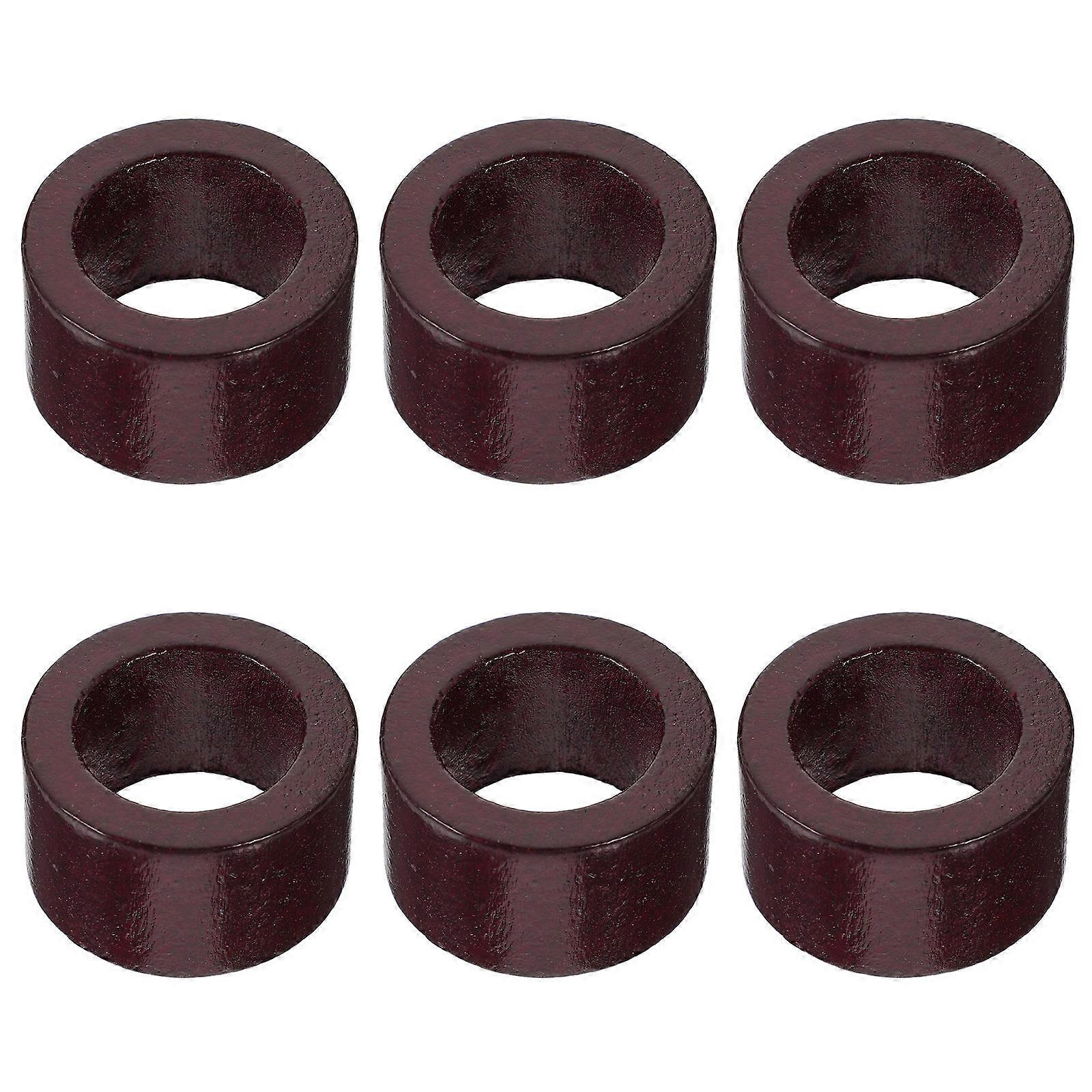 Handmade Napkin Rings Rustic Wooden Napkin Holder Tabletop Accessory Brown 5.20X5.20X2.80CM 6Pcs