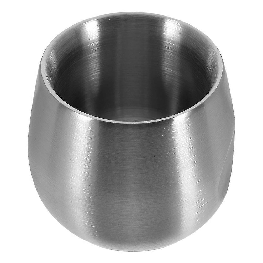 Shaving Bowl For Men Double Layer Stainless Steel Durable Anti-Drop Silver Round Shape Home Use 1Pcs