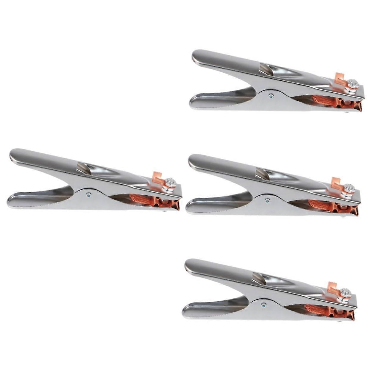 Welding Ground Clamp 4-Pack, Heavy-Duty Chrome-Plated Earth Sticks for Reliable Ground Connections in Various Electrical Applications