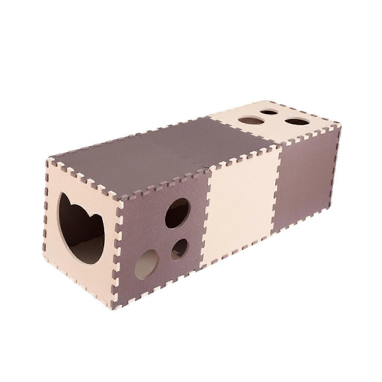 Pet Tunnel Crinkle Cat Toy Set with Scratching Post for Indoor Cats - Interactive Cat Playhouse for Kittens