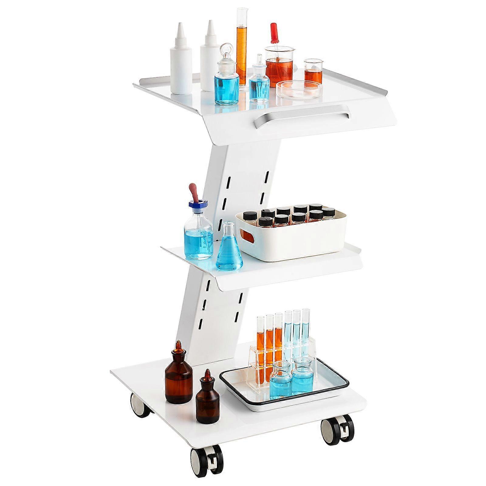 Trolley Cart Tandtechnisch Lab Mobiele Rollende Serveerwagen 3 Lagen met Socket