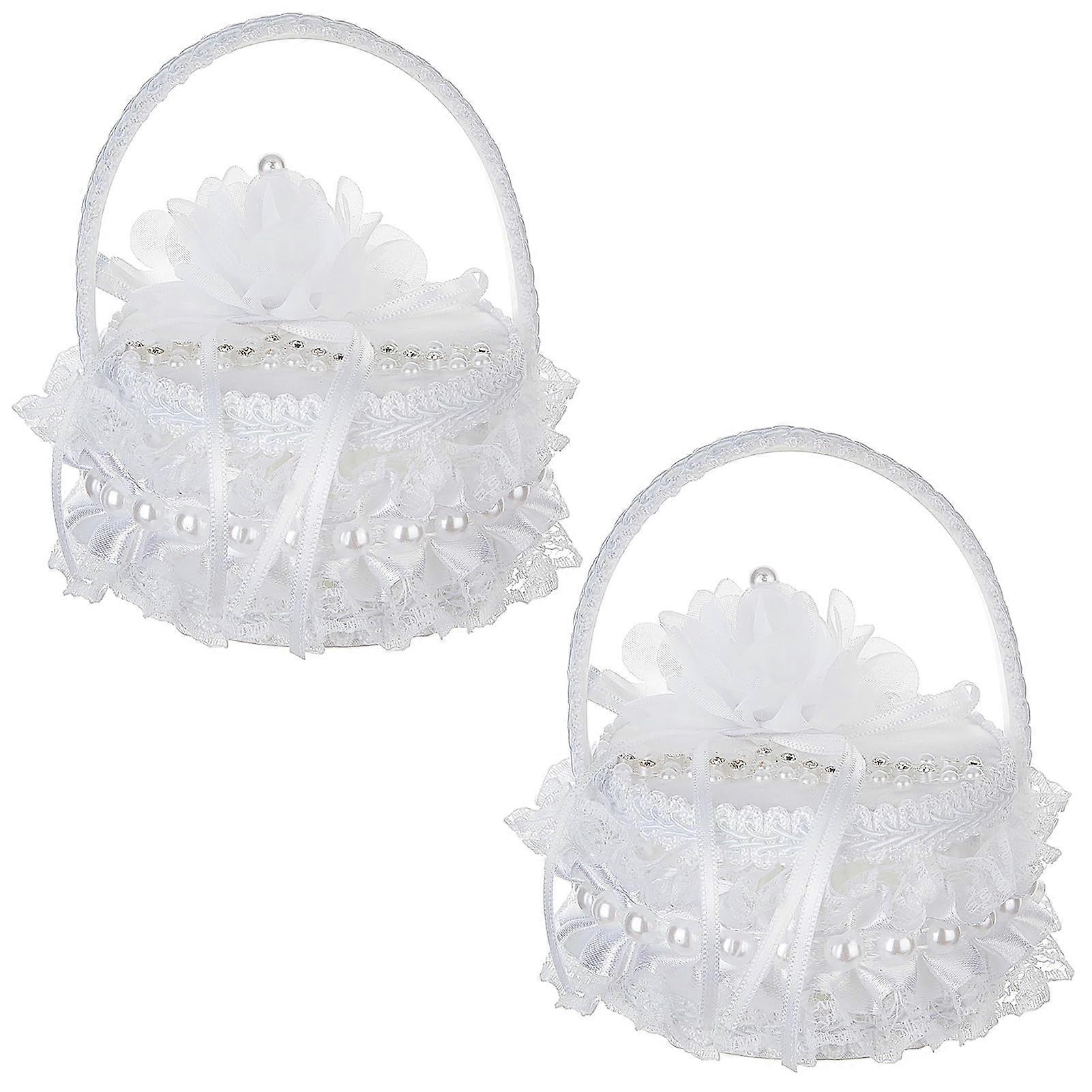 2 pieces of wedding ring pillows, lace ring bearer pillows, heartshaped, satin