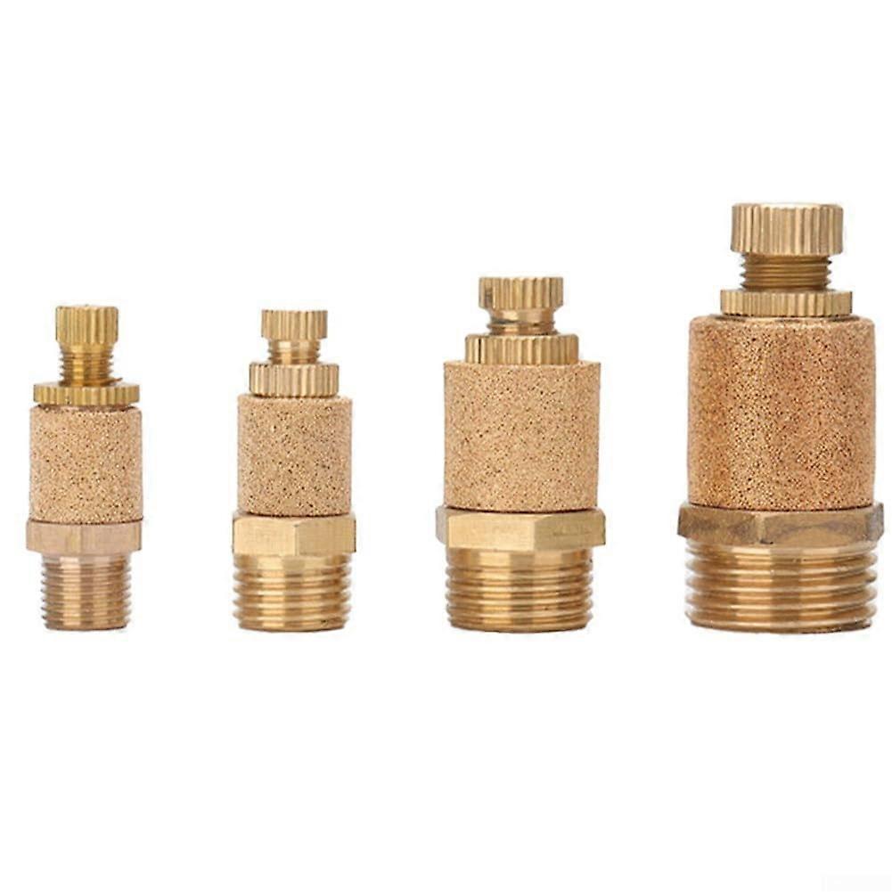 Premium Brass Silencer Silencer for Pneumatic Solenoid Valve, Adjustable and, Noise Reduction, Various Thread Sizes (3/8)