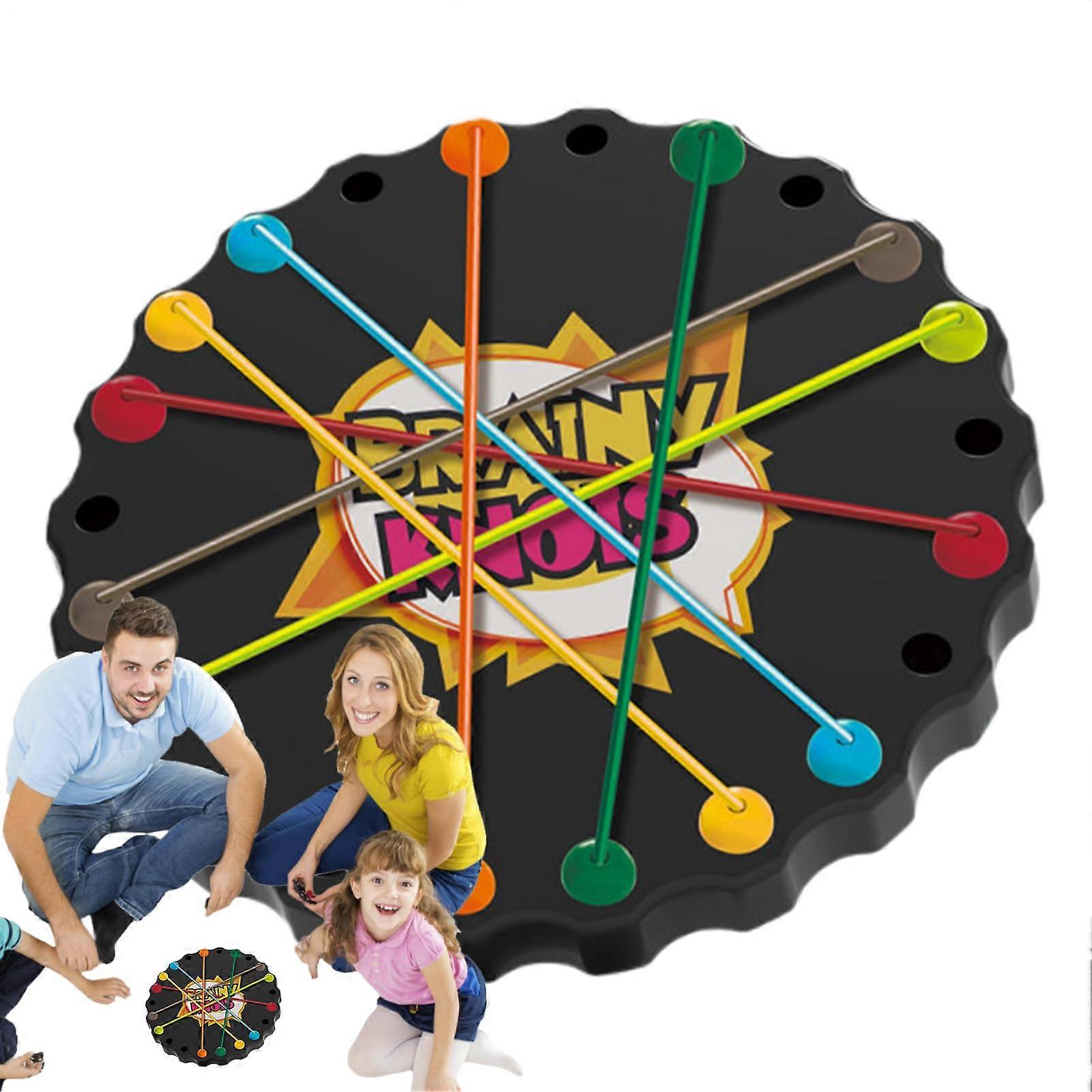 Rope Puzzle Game, Colorful Knot Challenge, 9.06x9.06 Inches, Brain Teaser Toy, HandEye Coordination Builder for Kids and Adults