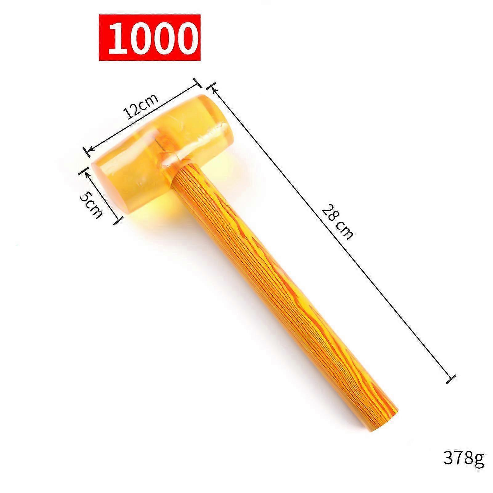 Rubber Hammer with Transparent Wooden Handle for Floor Tile and Furniture Installation 1000 Type 5cm