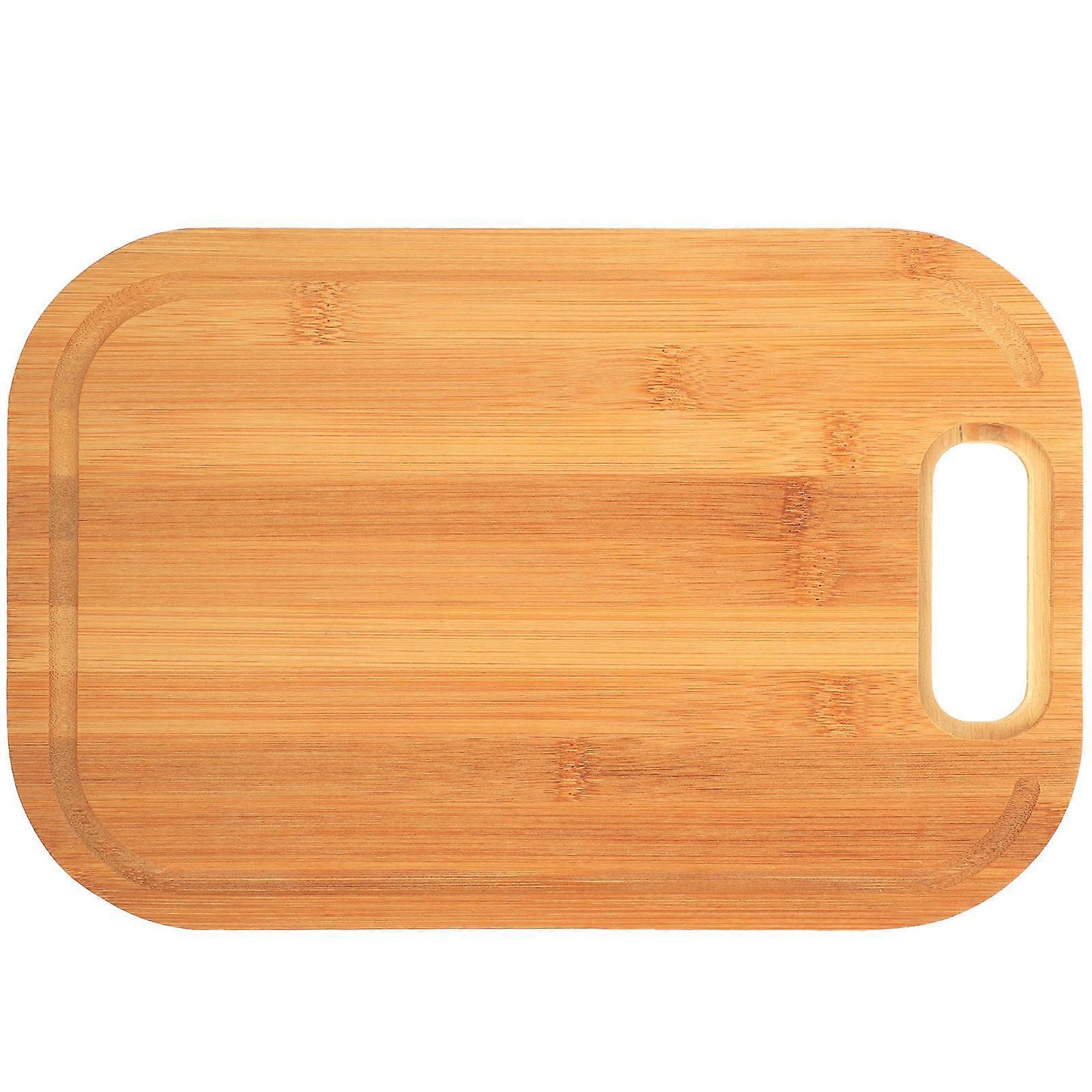 Kitchen Gadget Bamboo Food Tray Practical Hole Design Home Use Chocolate 32.2X21.1X1.5CM Hand-Polished Edges 1Pcs