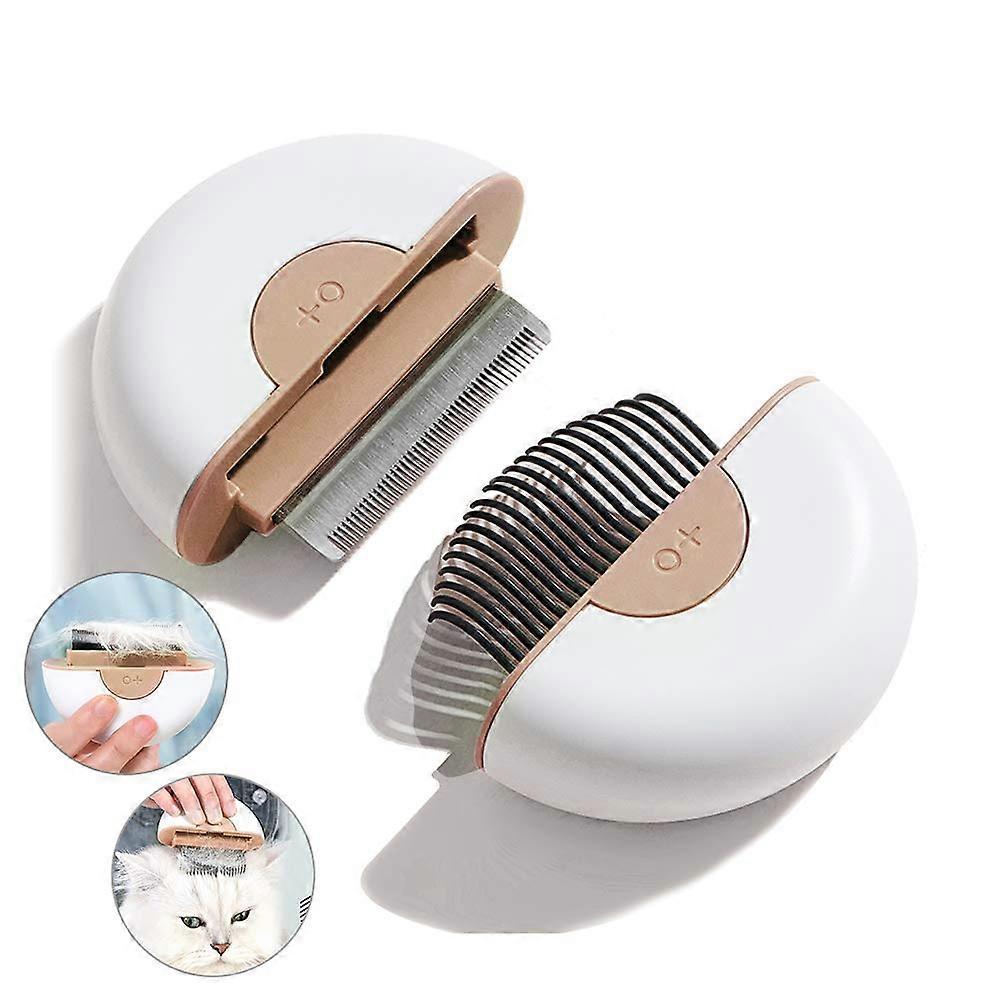 Short Hair Removal Cat Grooming Brush Cat Brush, Cat Grooming Comb, Kitten Massage Brush and Dehairing Tool Set (one white)