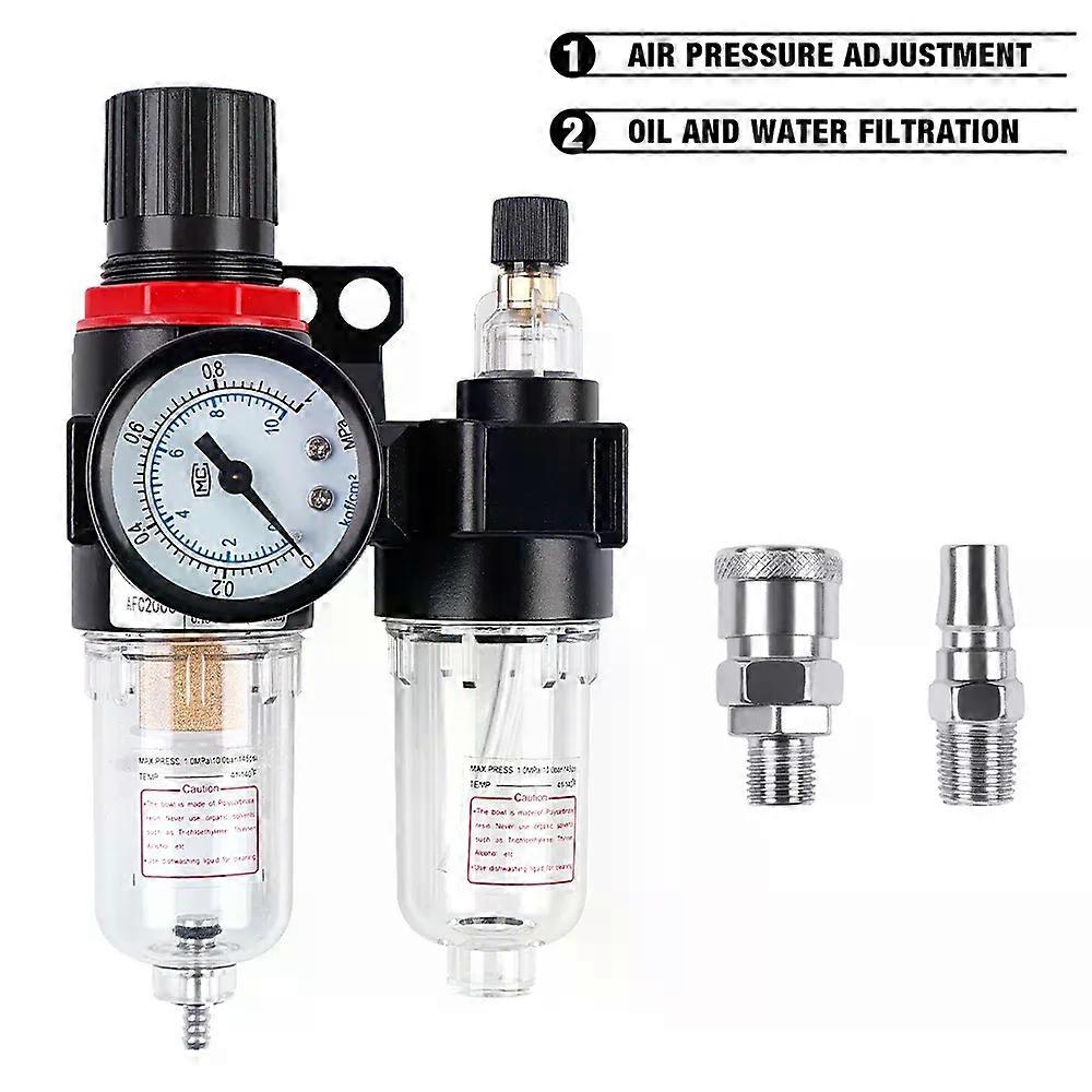 AFC2000 Air Pressure Regulator For Air Compressor Oil-water Separator Copper Filter Element Including Lubricating Oil Atomizer
