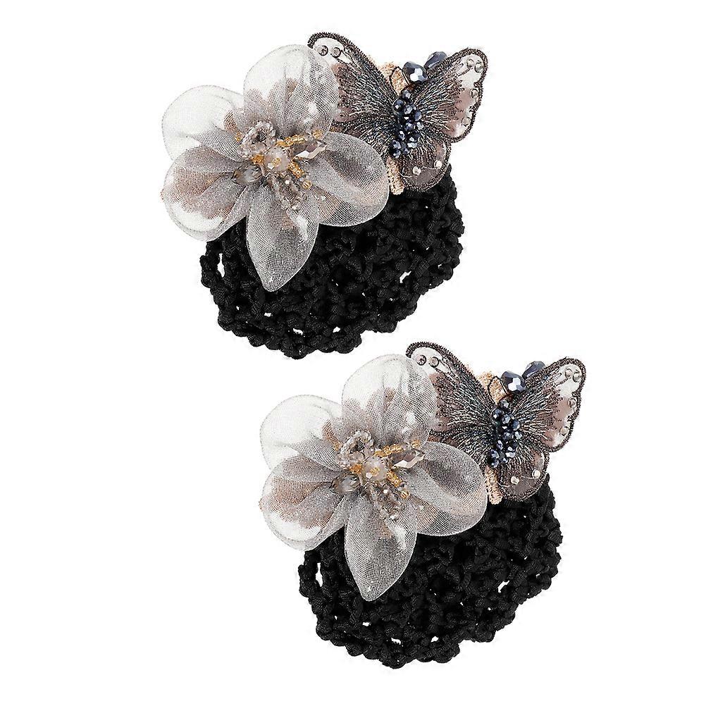 Hair Net for Buns Hair Bun Covers for Decoration 2Pcs with Butterfly Mesh
