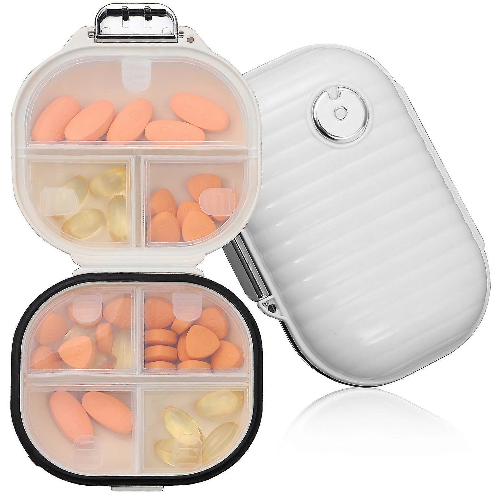 Daily Pill Organizer Assorted Color Medication Storage Compact Design 2Pcs
