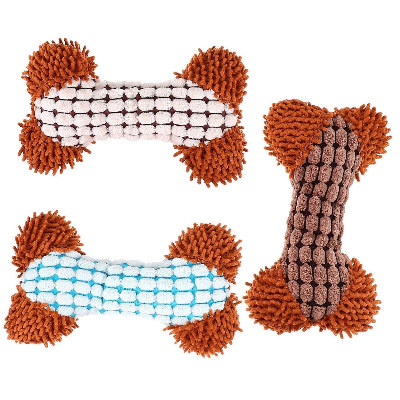 3 Piece Dog Plush Toy Set with Treat Dispenser, Squeaky Small Dog Chew Toys, Soft Dog Plush for Puppies