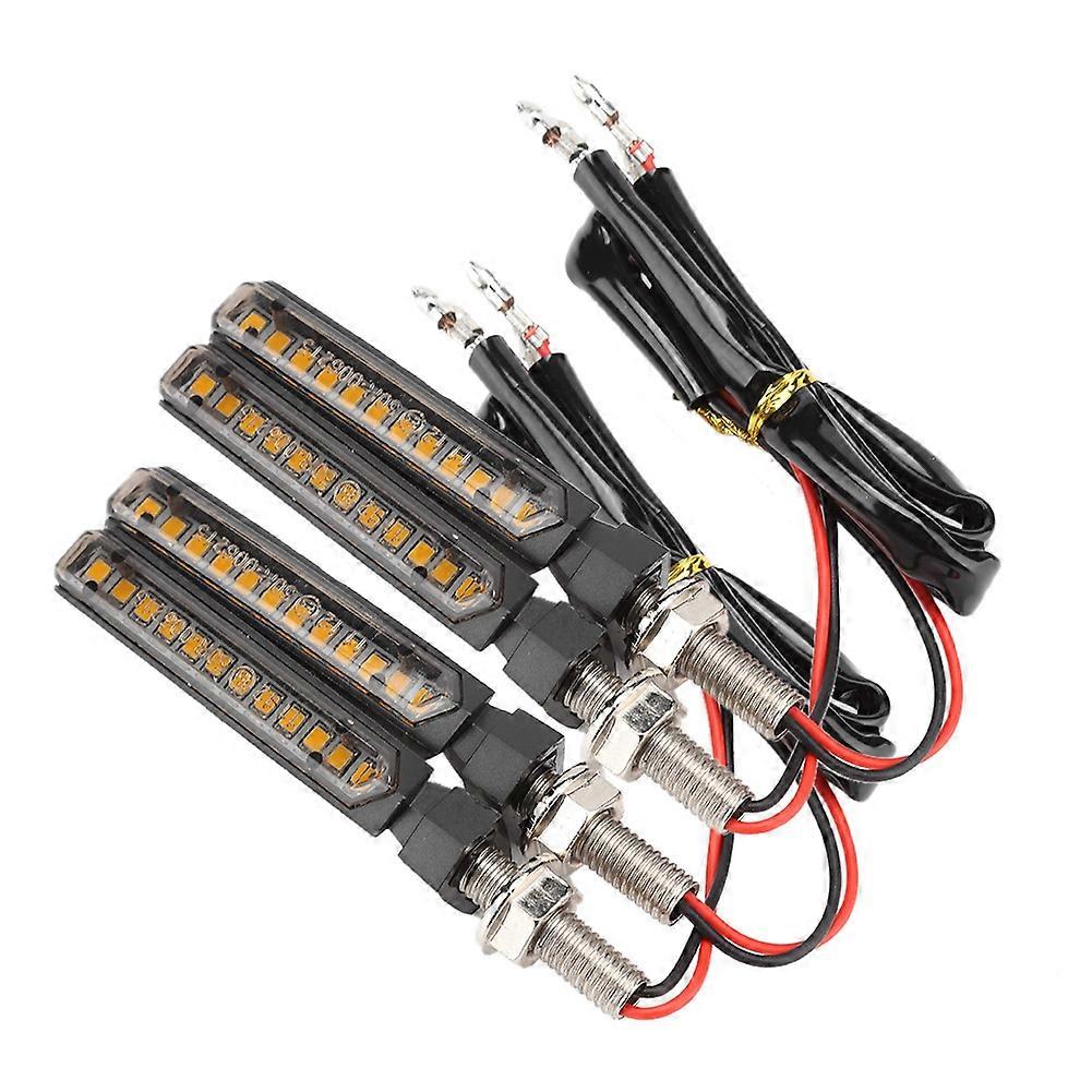 4pcs 12V Universal Motorcycle Flowing Water 12LED Turn Signal Light Indicator Flashing Lamp
