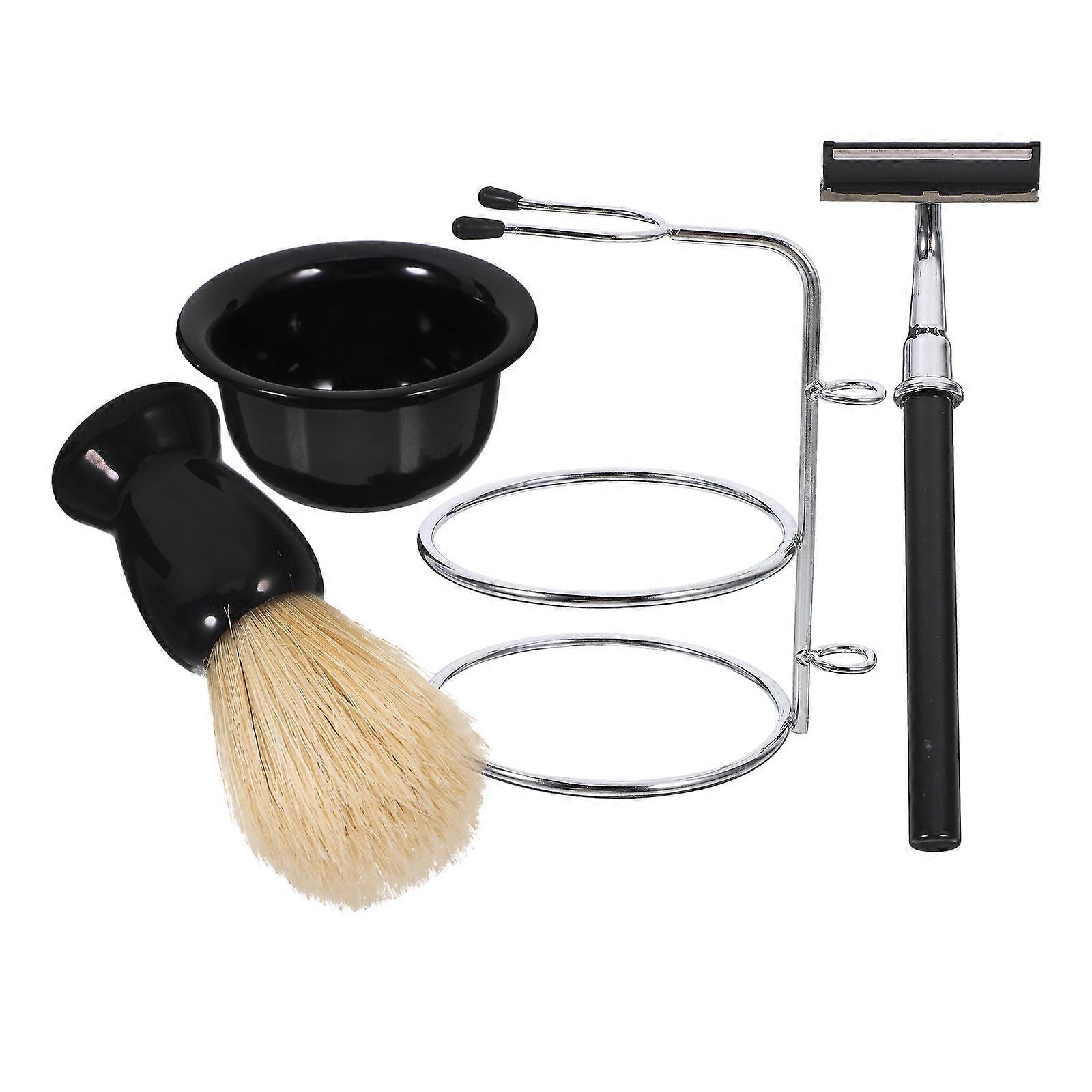 Men's Shaving Brush Shaving Set For Men Includes Shaving Brush Shaving Bowl Stand Nylon Material Manual Design 1Set