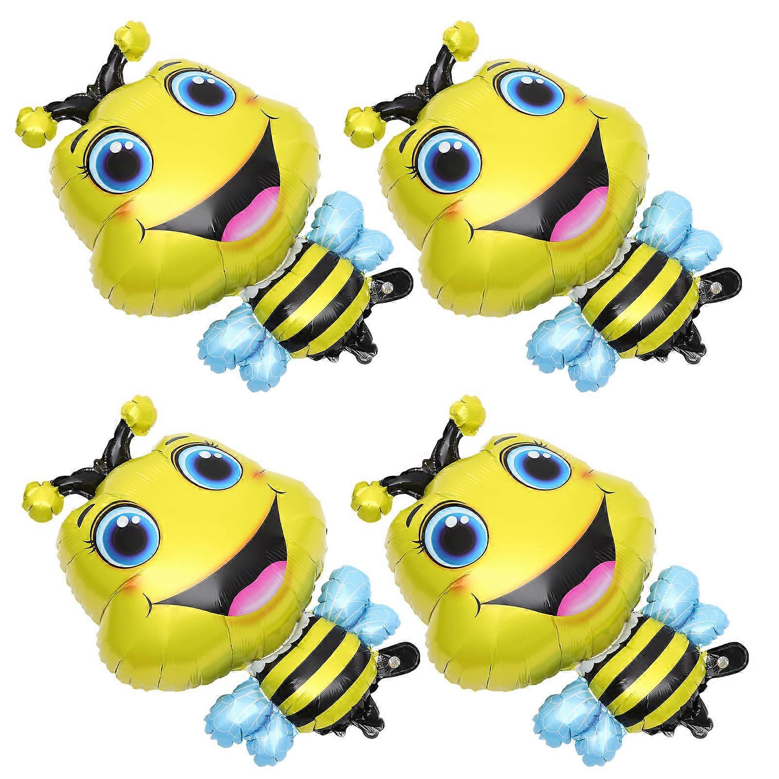 4pcs Adorable Animal Foil Balloons – Bee Shape Party Decorations for Birthdays, Showers & Events – Bright Fun Designs for Home Decoration & Photo
