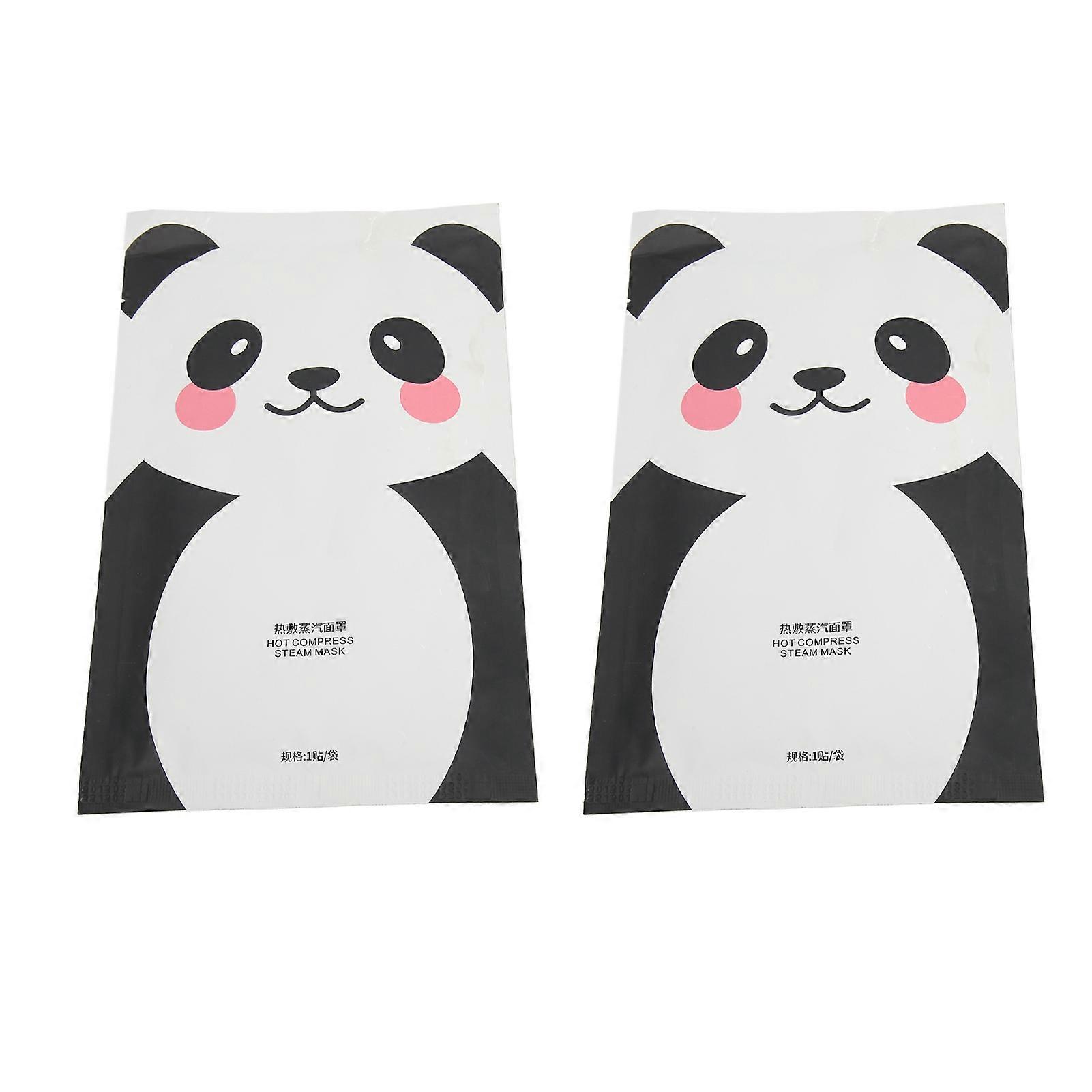 2pcs Facial Steaming Mask Panda Pattern Hot Compress Promote Absorption Moisturizing Steam Skin Masks