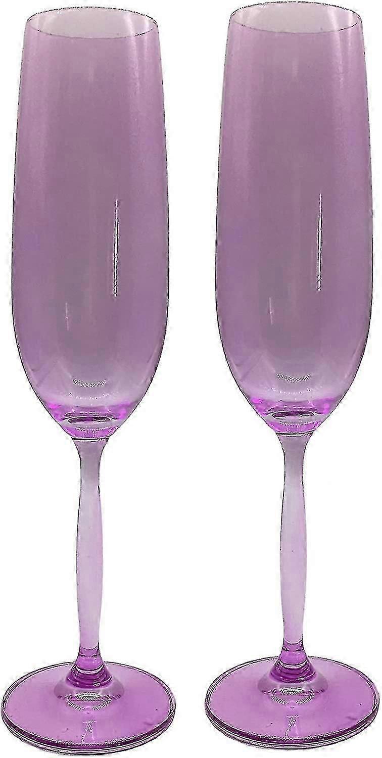 2pcs Champagne Flute Glass 7oz (violet)
