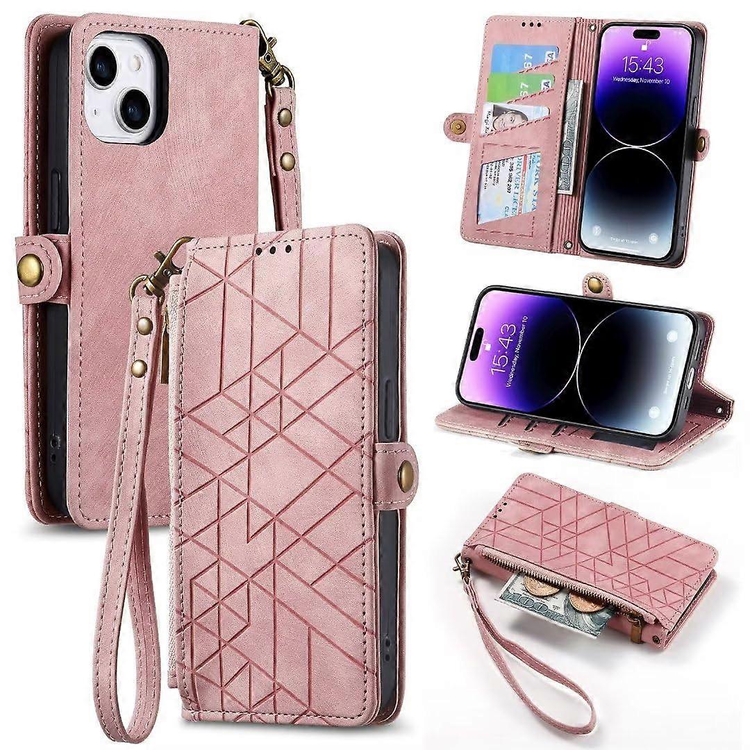 OPPO Find X7 Pink Leather Flip Wallet Case with Magnetic Card Holder  Stand
