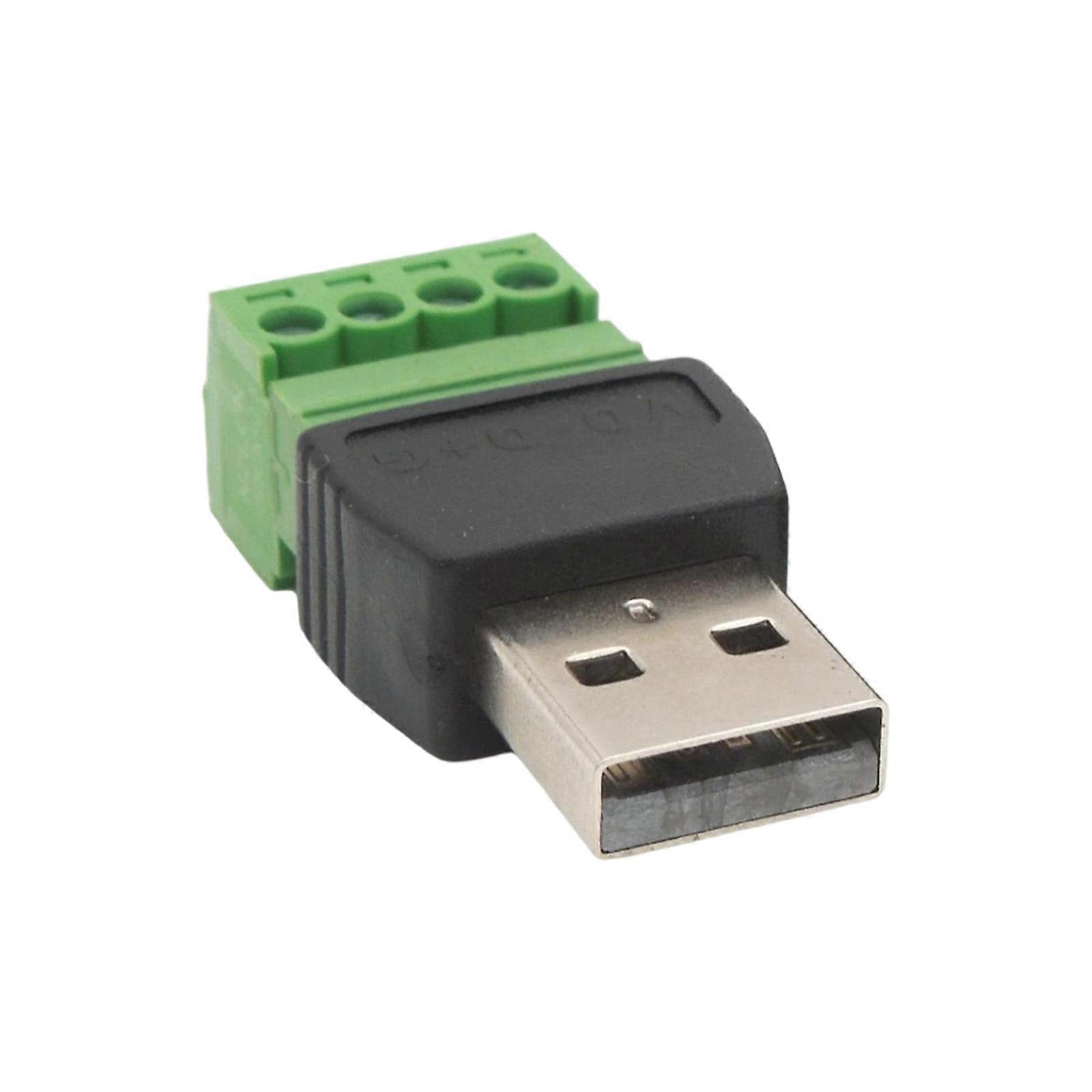 Solderless USB Connectors USB2.0 Male To Screw Terminals Converter Adapter For DIY Projects Data Cable Repair Part Multicolor