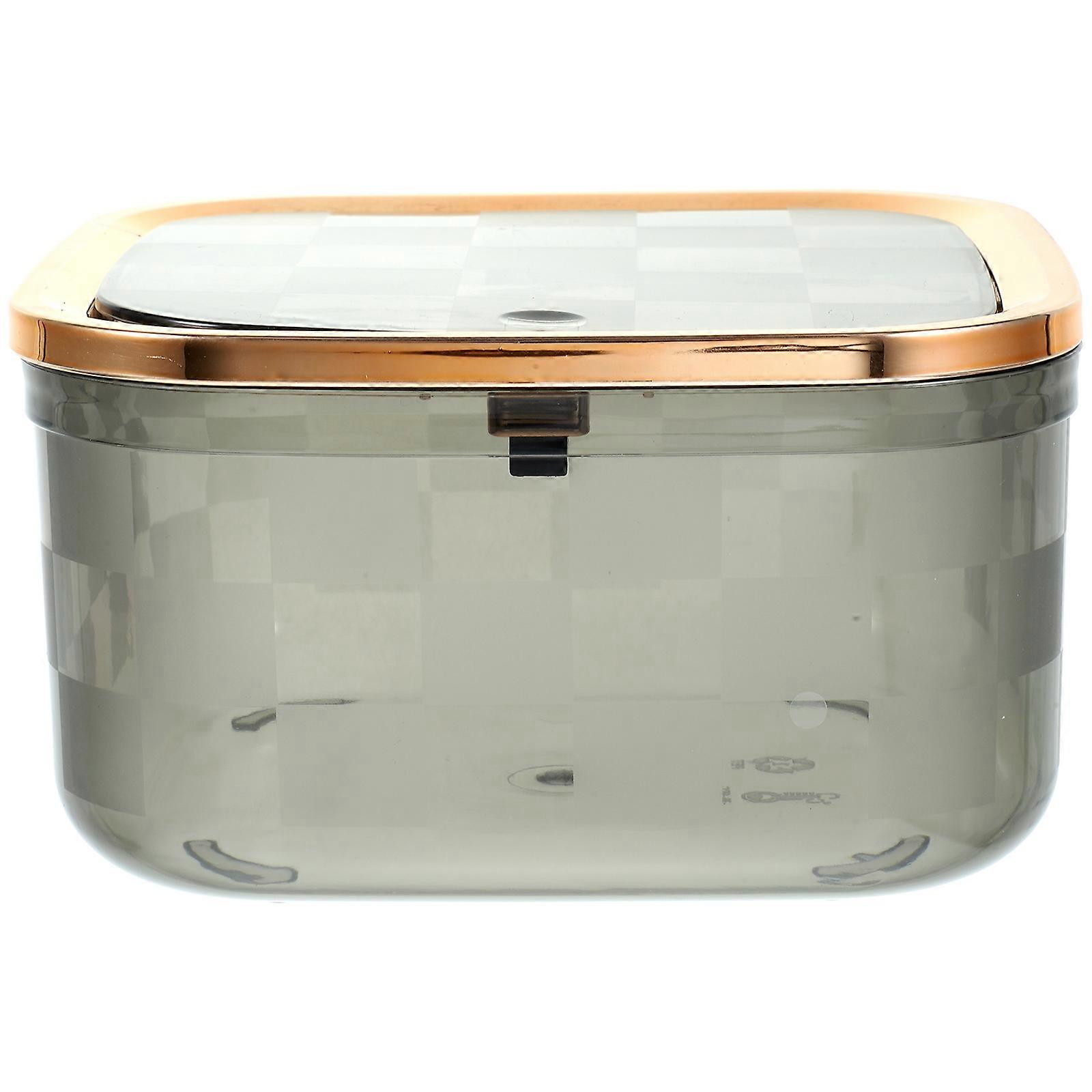 Trashcan For Dorm Desktop Trash Can Rounded Corner Household Usage Press To Open Lid 1Pcs