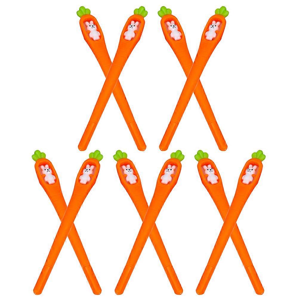 10pcs Adorable Cartoon Carrot Gel Pens for Smooth Writing – Perfect for Students, School & Creative Projects