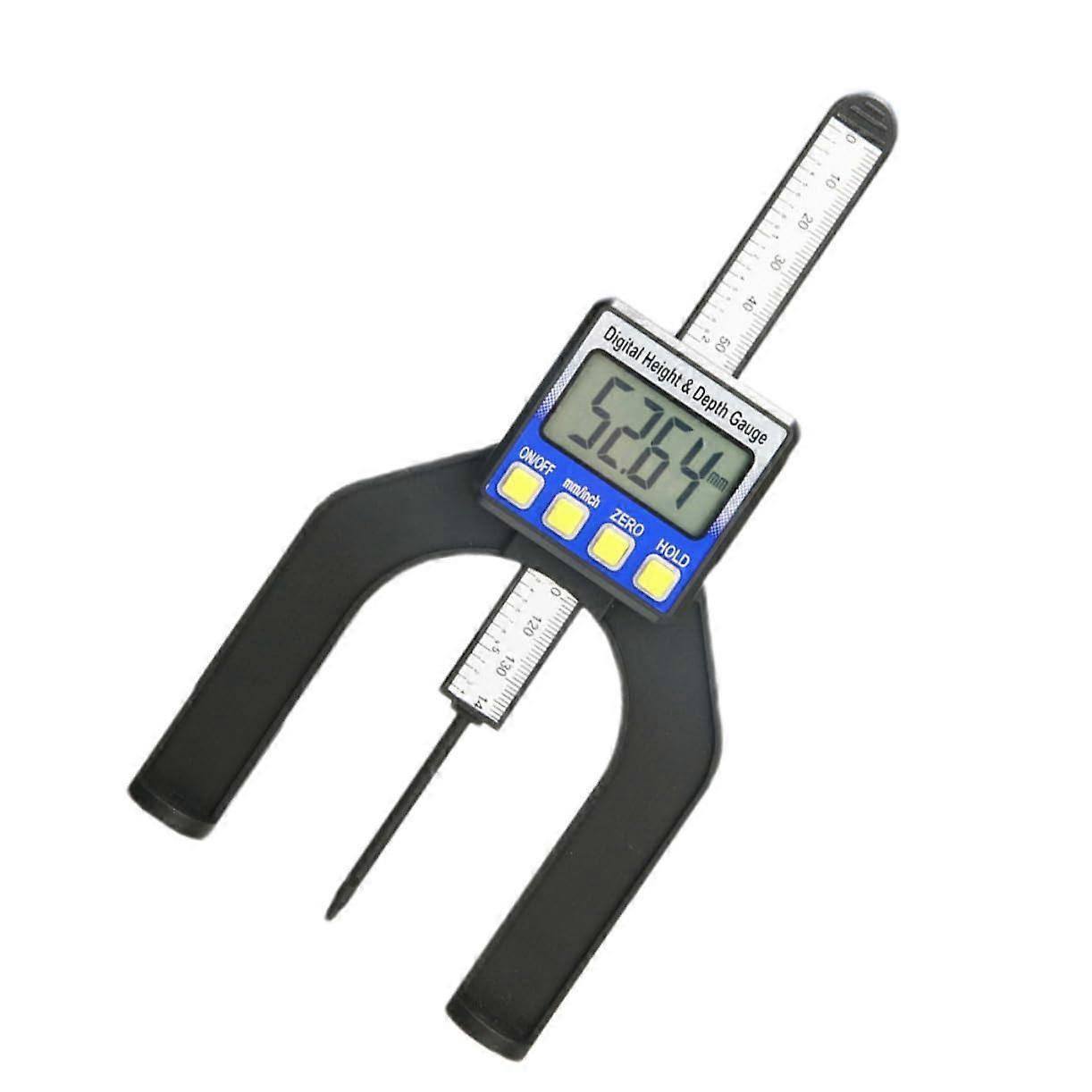 Digital Depth Gauge for Woodworking - 0-80 mm Digital Depth Stop with LCD Display, Height Caliper, Black Finish