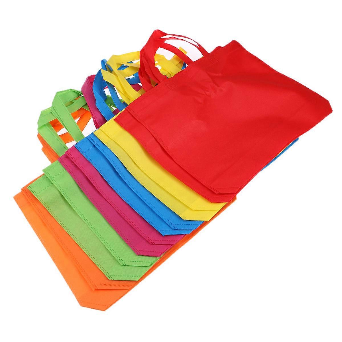 Reusable Party Gift Tote Bags in Assorted Colors Made of Non Woven Fabric for Birthday Halloween Storage Use 24 Pieces