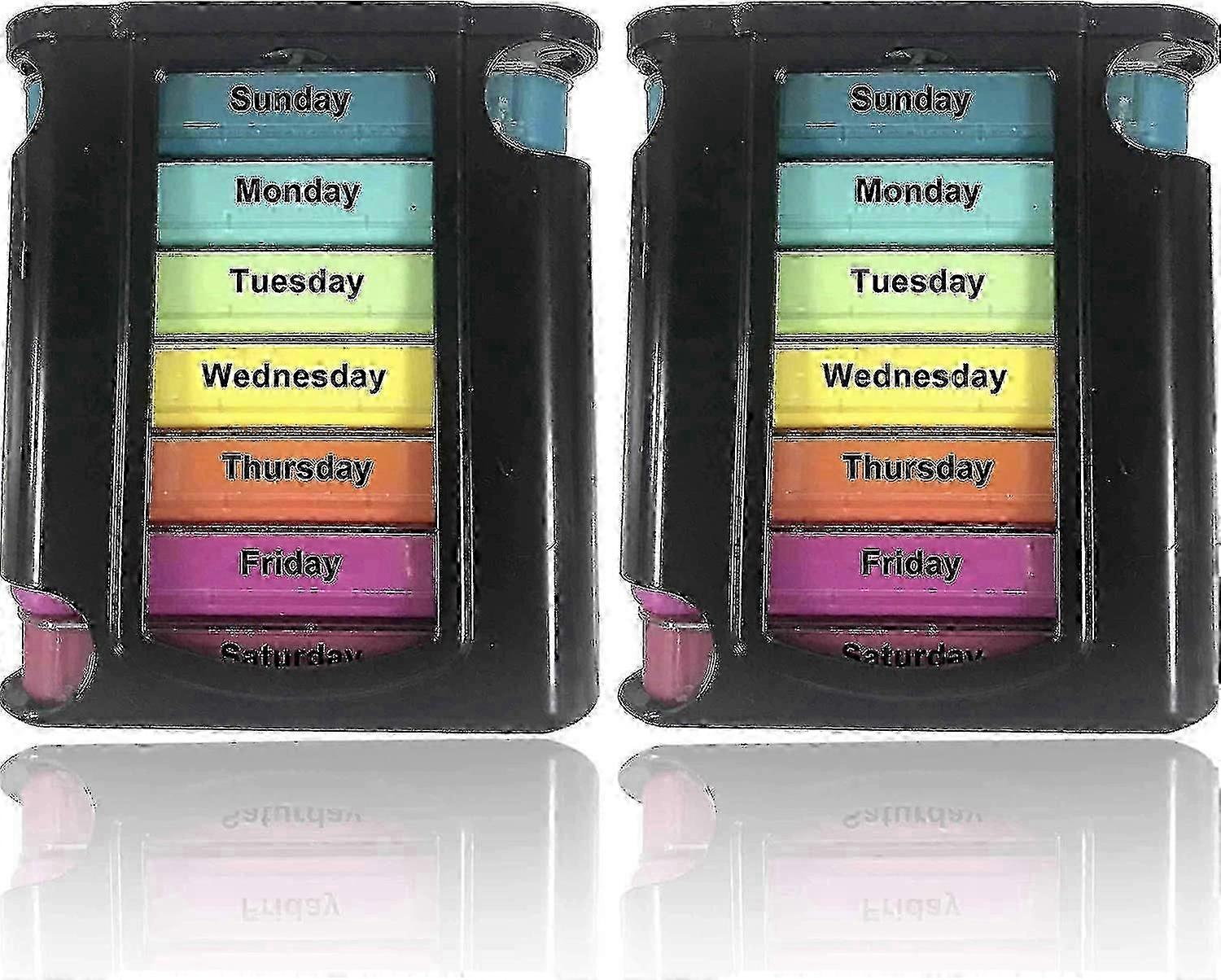 Weekly Pill Organizer, Four Times-a-day, 1 Dispenser With Stackable Am/pm