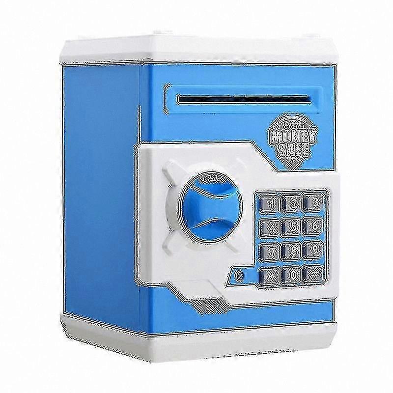Mini ATM Cash Box with Password for Kids - Blue Children's Birthday or Christmas Toy - 18.5x12.5x12cm