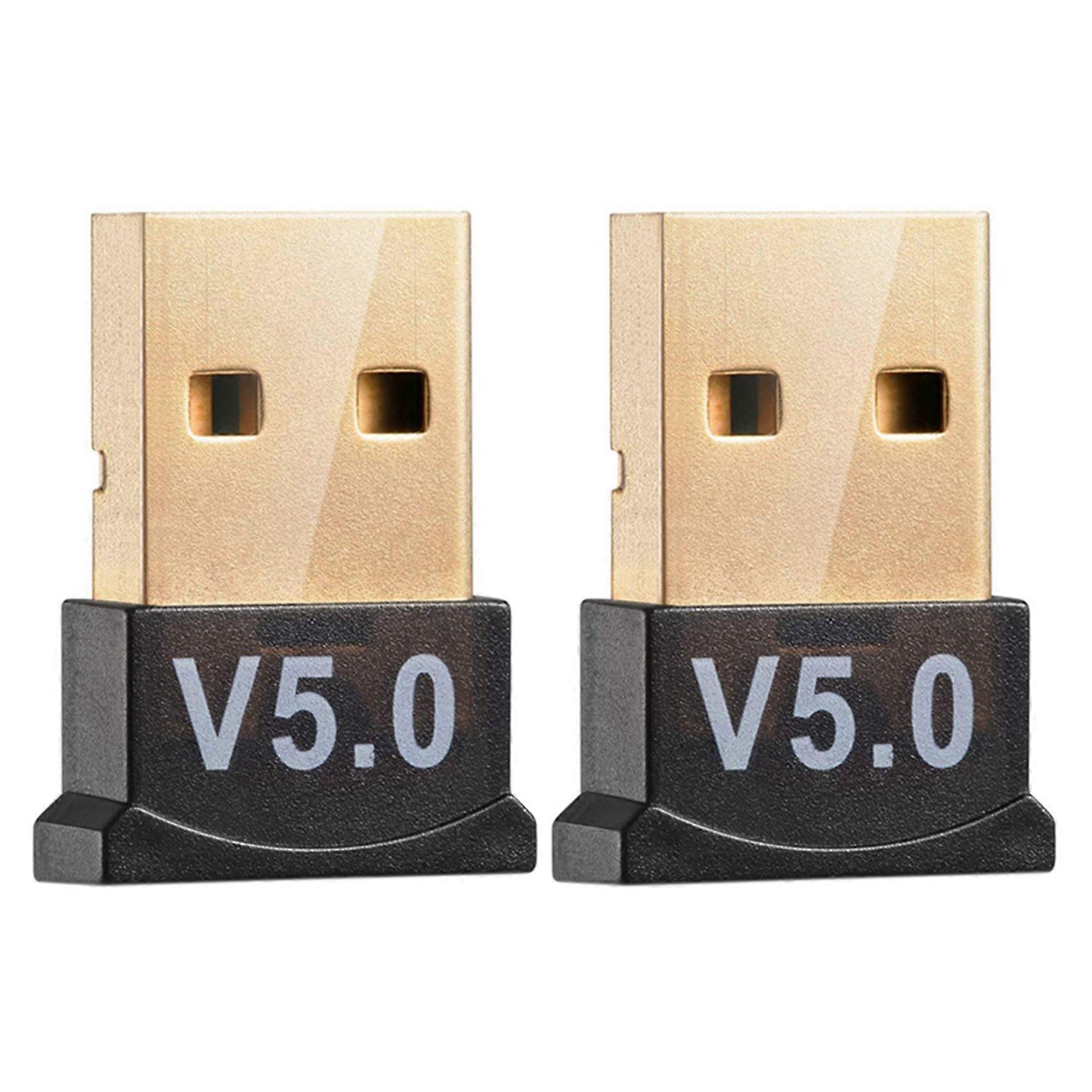 2X USB Bluetooth 5.0 Adapter for PC Win10/8.1/8/7/Bluetooth Dongle Receiver/Transmitter for Support