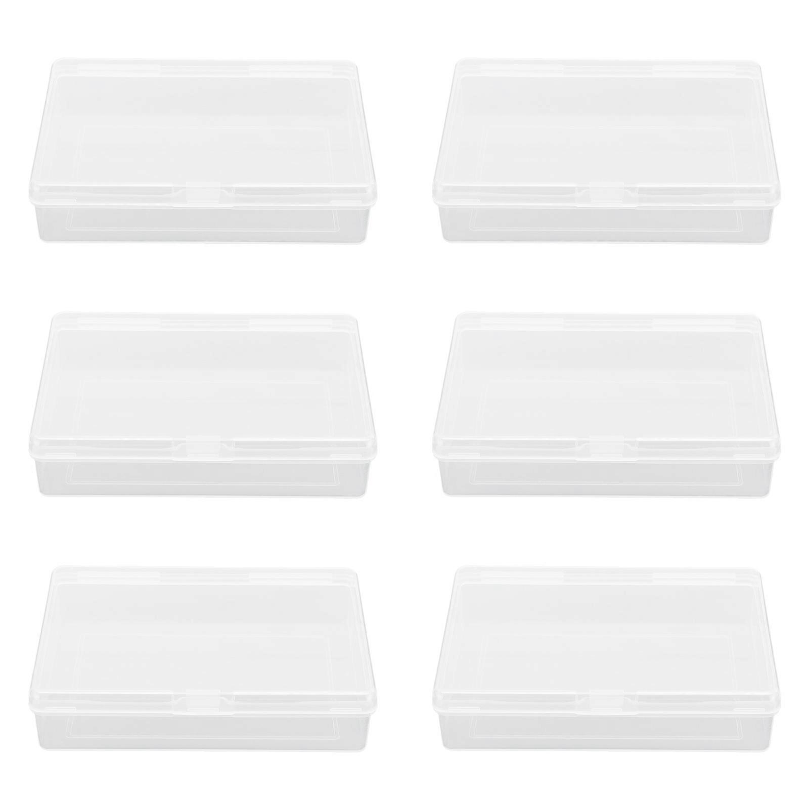 6pcs Portable Transparent Plastic Storage Boxes Environment Friendly Small Size