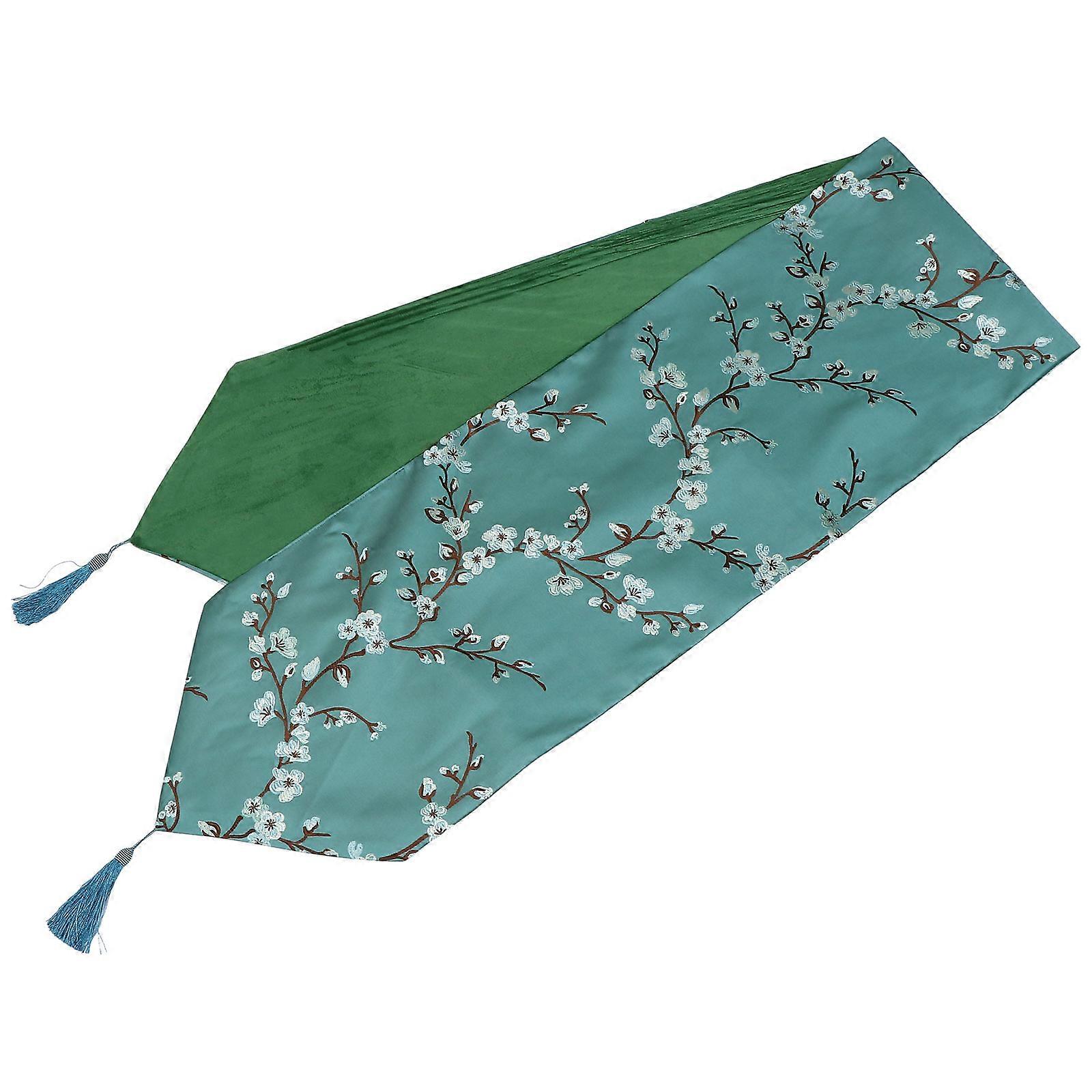 Chinese Style Table Runner For Home Gatherings And Banquets Featuring Elegant Green Color 1Pcs