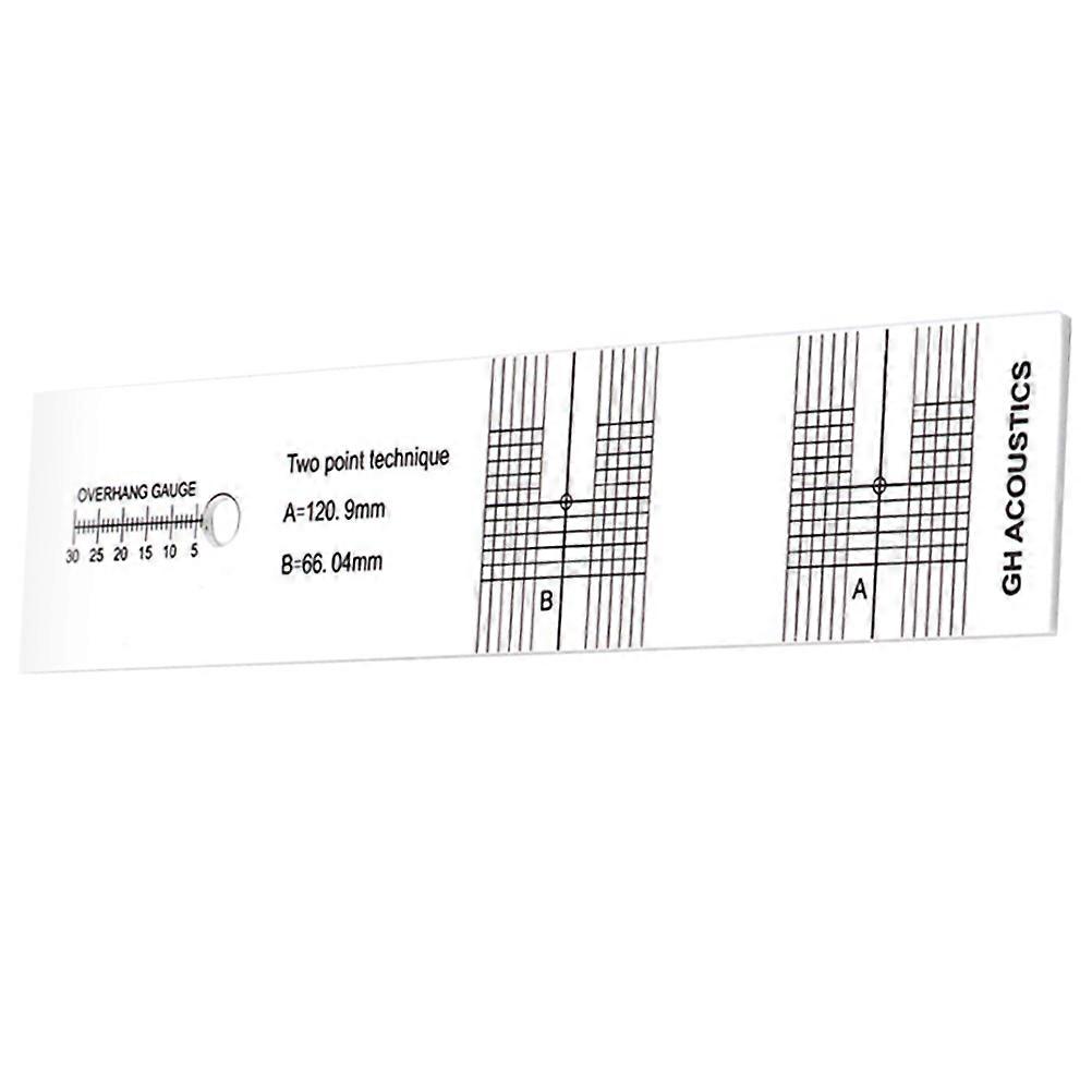 Turntable Stylus Alignment Protractor Rectangular Classic Music Cartridge Adjustment White 19.00X4.00X0.20CM