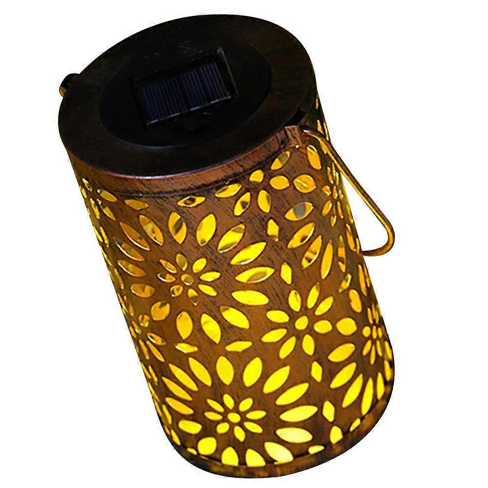 Solar with Handle for Yard Decoration Light Brown Compact Size