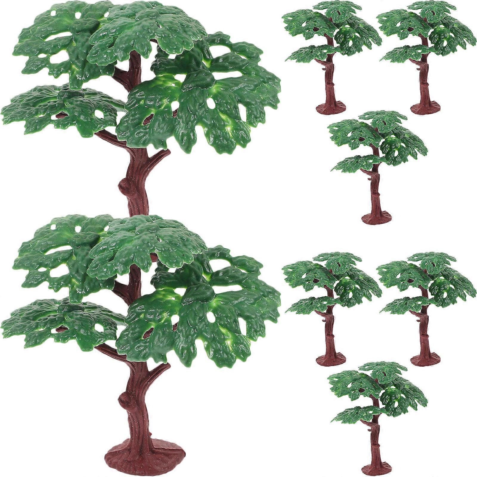 Miniature Tree Ornaments Landscape Design Mini Scene Accessory Model Trees Green 8Pcs