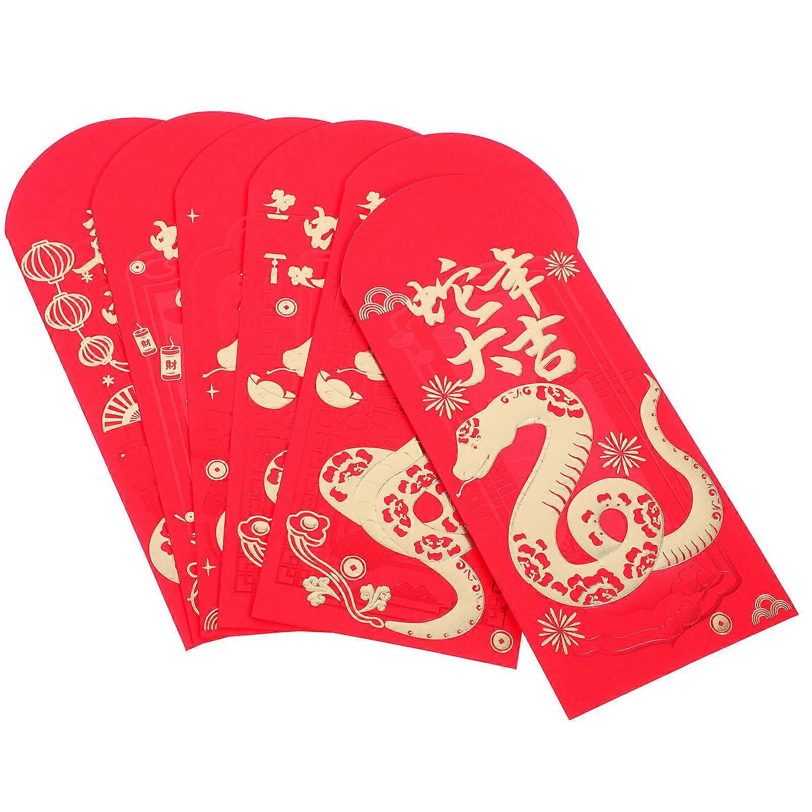 30Pcs Chinese New Year Red Envelopes Elegant Money Envelopes Festive Red Envelopes Chinese New Year Decorations Traditional Red Packets Snake Year