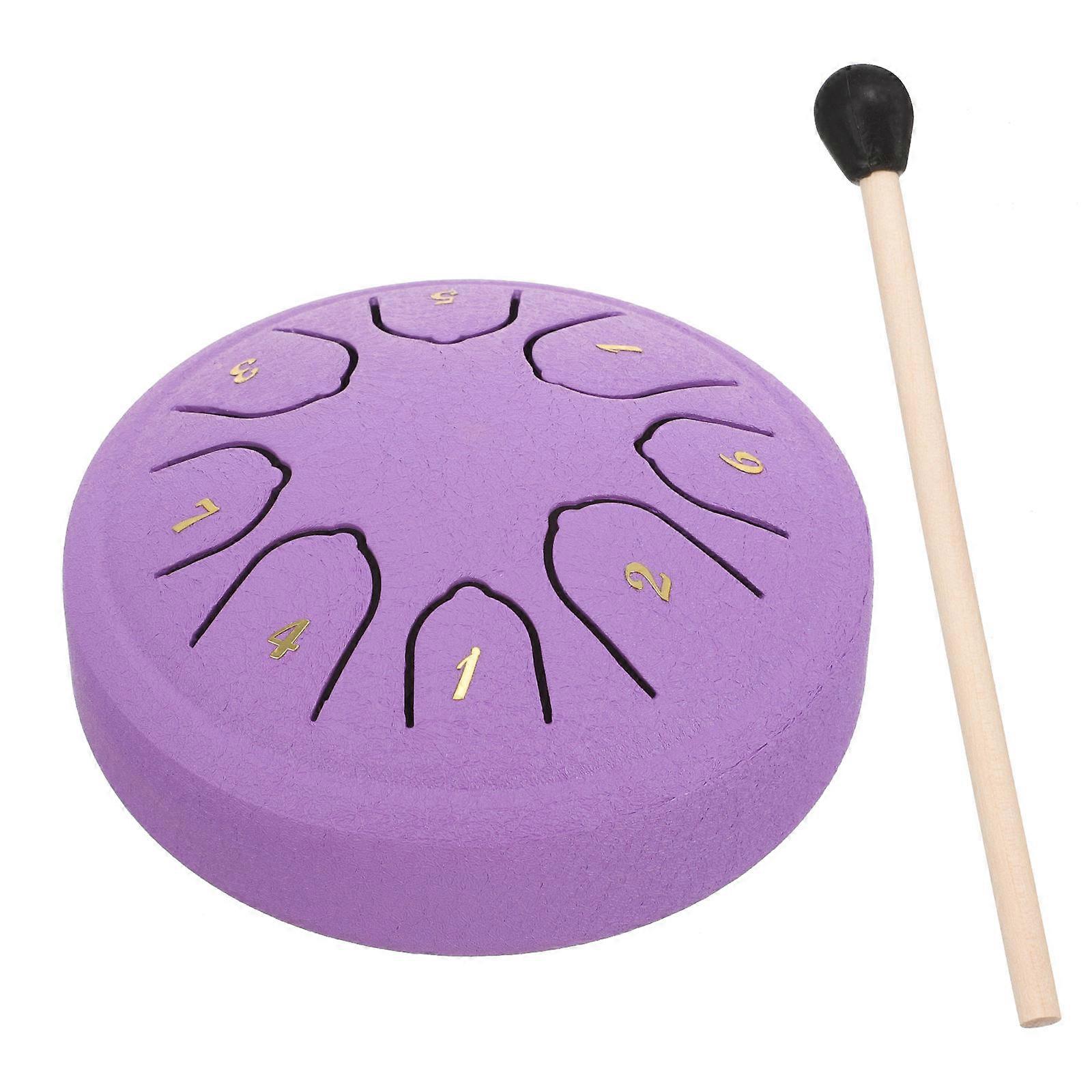 1 Set Steel Tongue Drum with Mallet Hand Drum for Meditation and Percussion