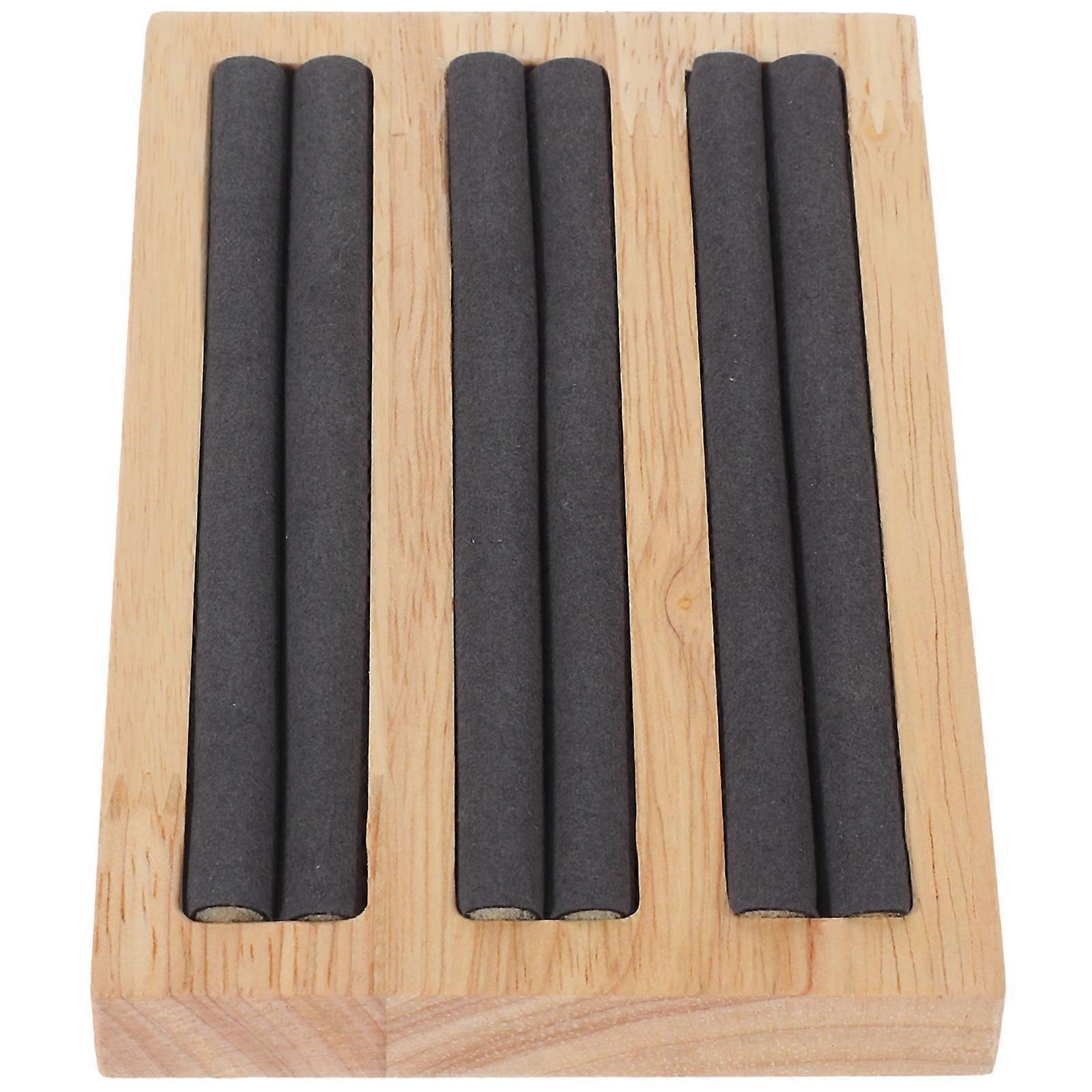 Dark Grey Ring Display Tray with Slots and Elastic Strips for Stylish Jewelry Storage in Living Room or Dressing Area